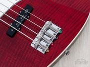 2008 Fender Aerodyne Jazz Bass AJB-110DMC Trans Red, bridge and bridge pickup close-up