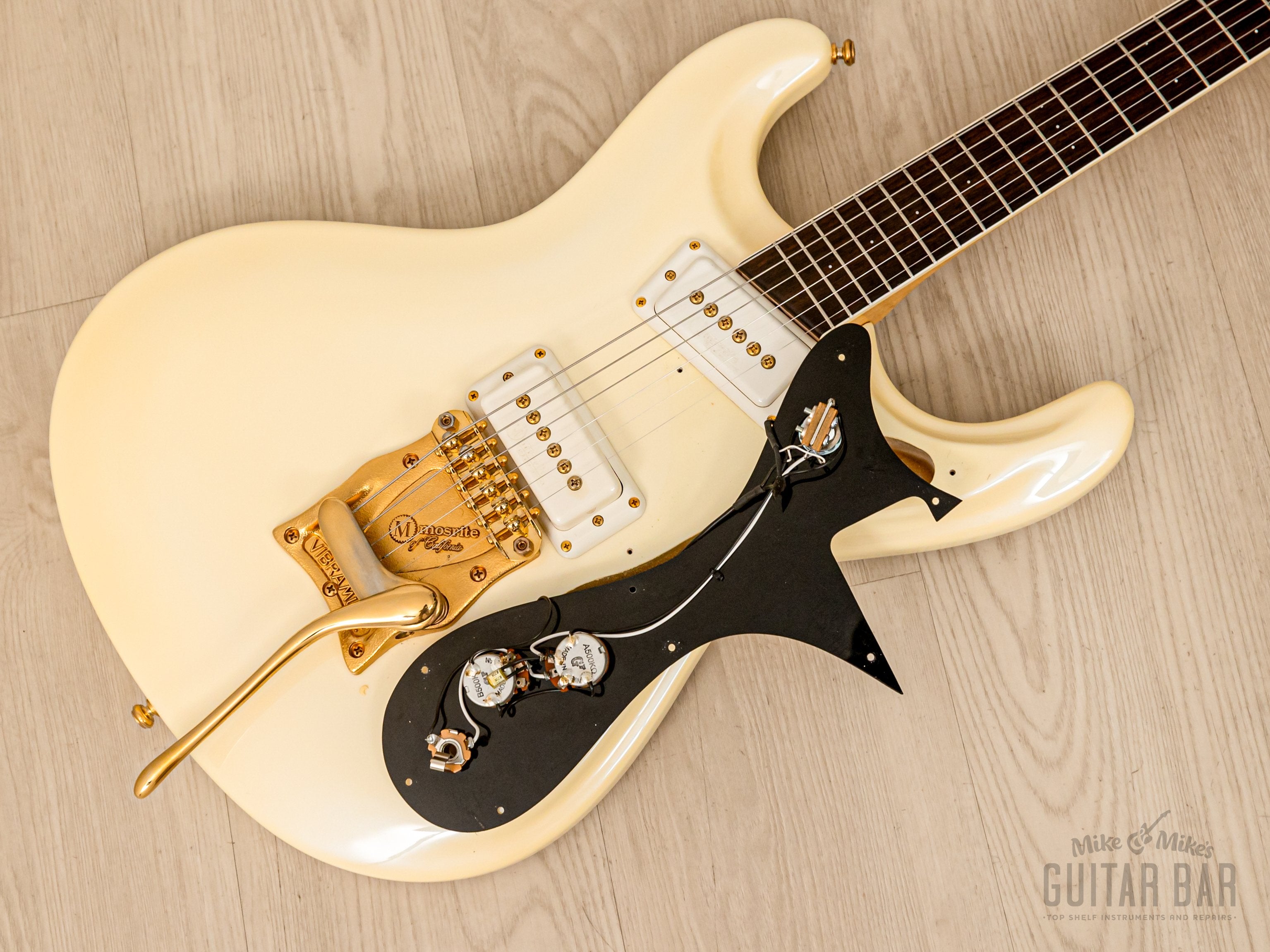 2000s Mosrite Ventures Model Super Custom '65 Pearl White w/ Gold Hardware, Vibramute & Case, Japan Kurokumo