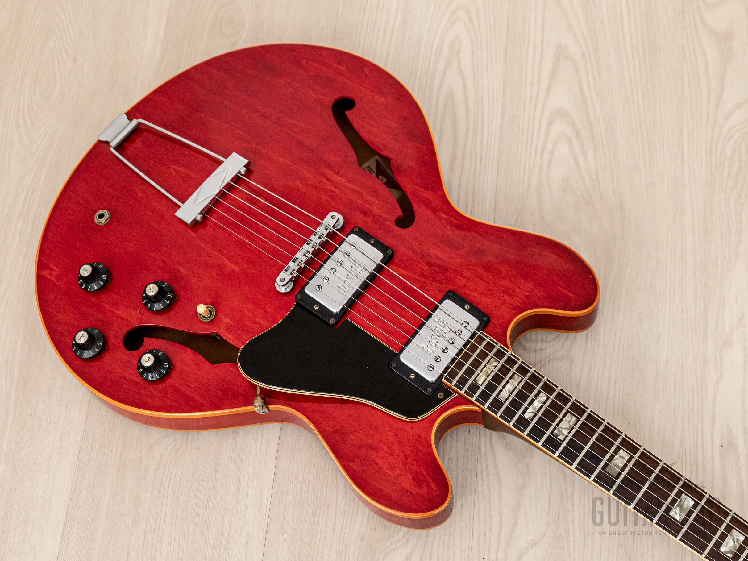 1972 Gibson ES-335 TDC Vintage Semi-Hollow Guitar Cherry w/ Embossed T Tops, Hangtag & Case