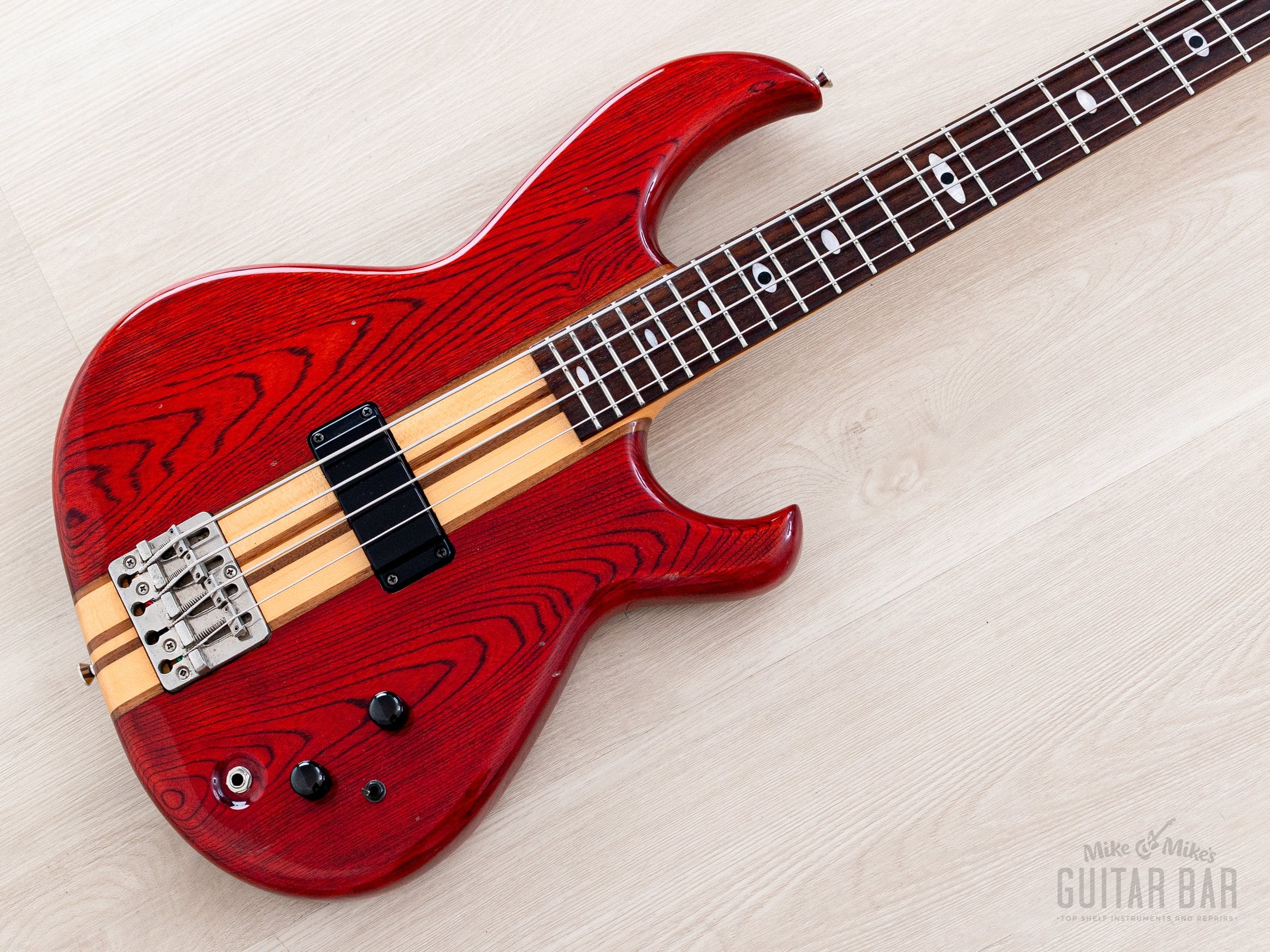 【lml】Aria Pro II PRIMARY BASS 修理代反映分 1982 Aria Pro II SB-R60 PR Vintage Neck Through Bass Padauk Red, Near-