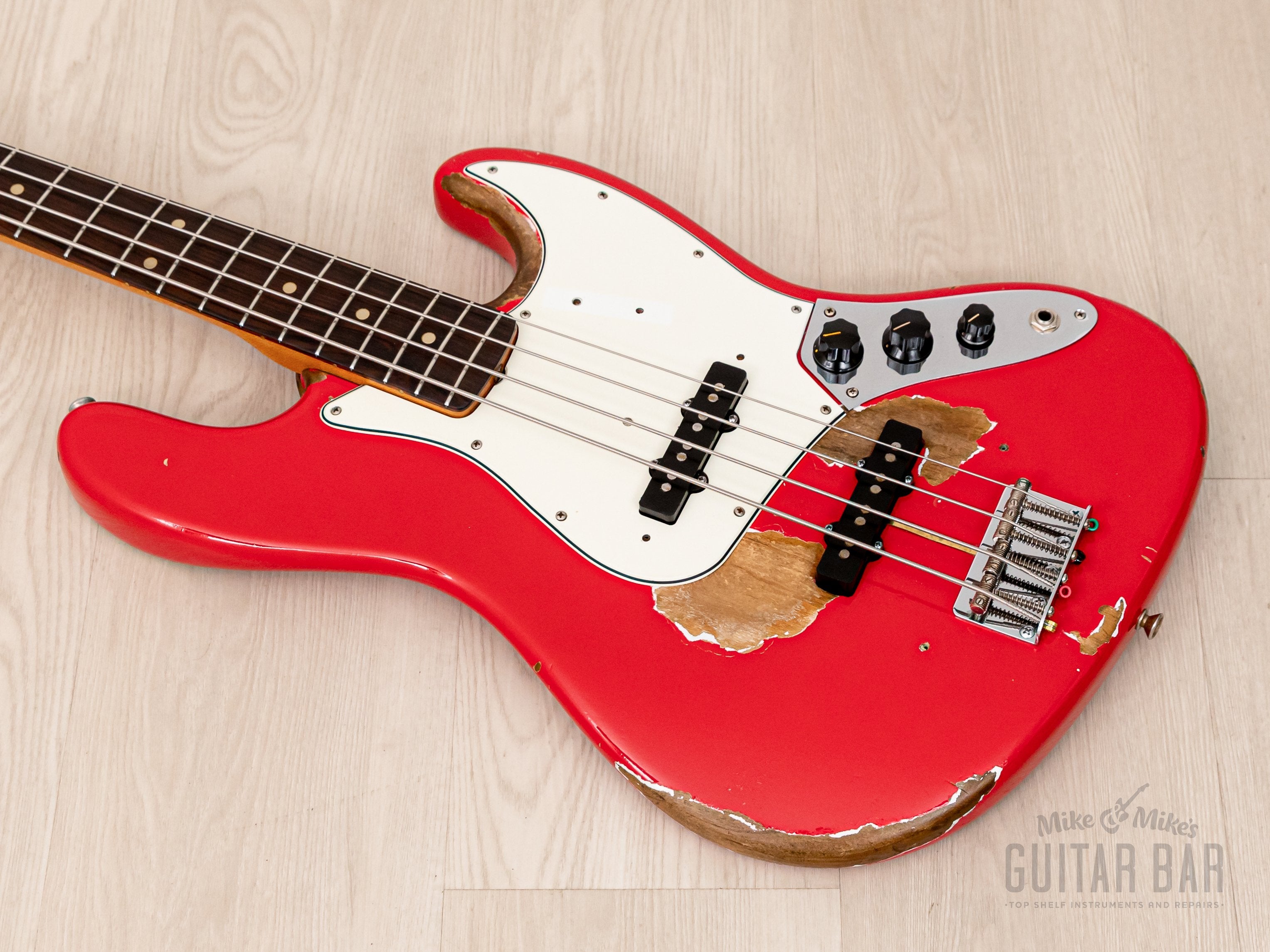 1965 Fender Jazz Bass Fiesta Red Relic w/ Brazilian Board, Case
