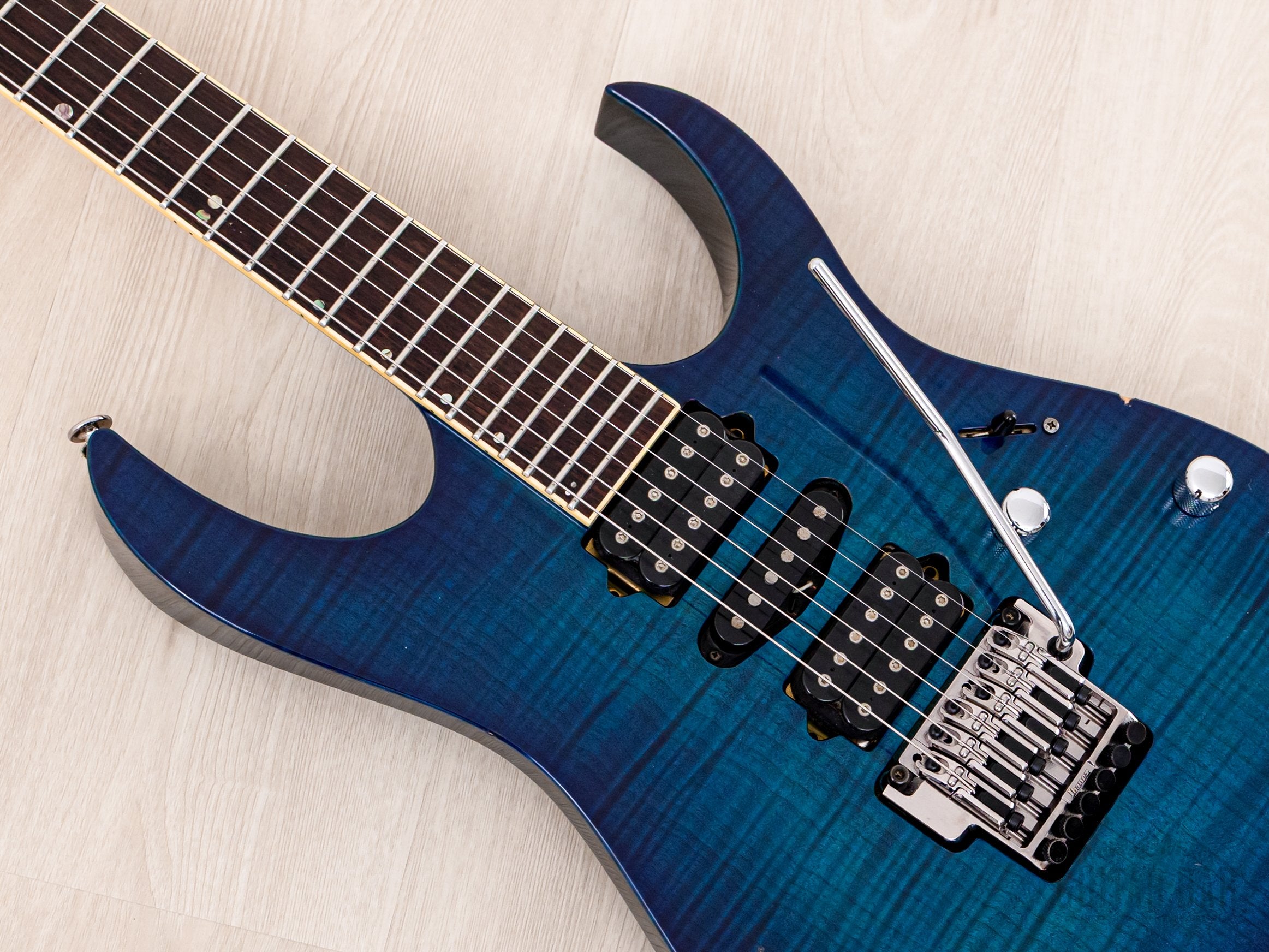 2003 Ibanez Prestige RGT3170 HSH Neck Thru Transparent Blue w/ DiMarzio
