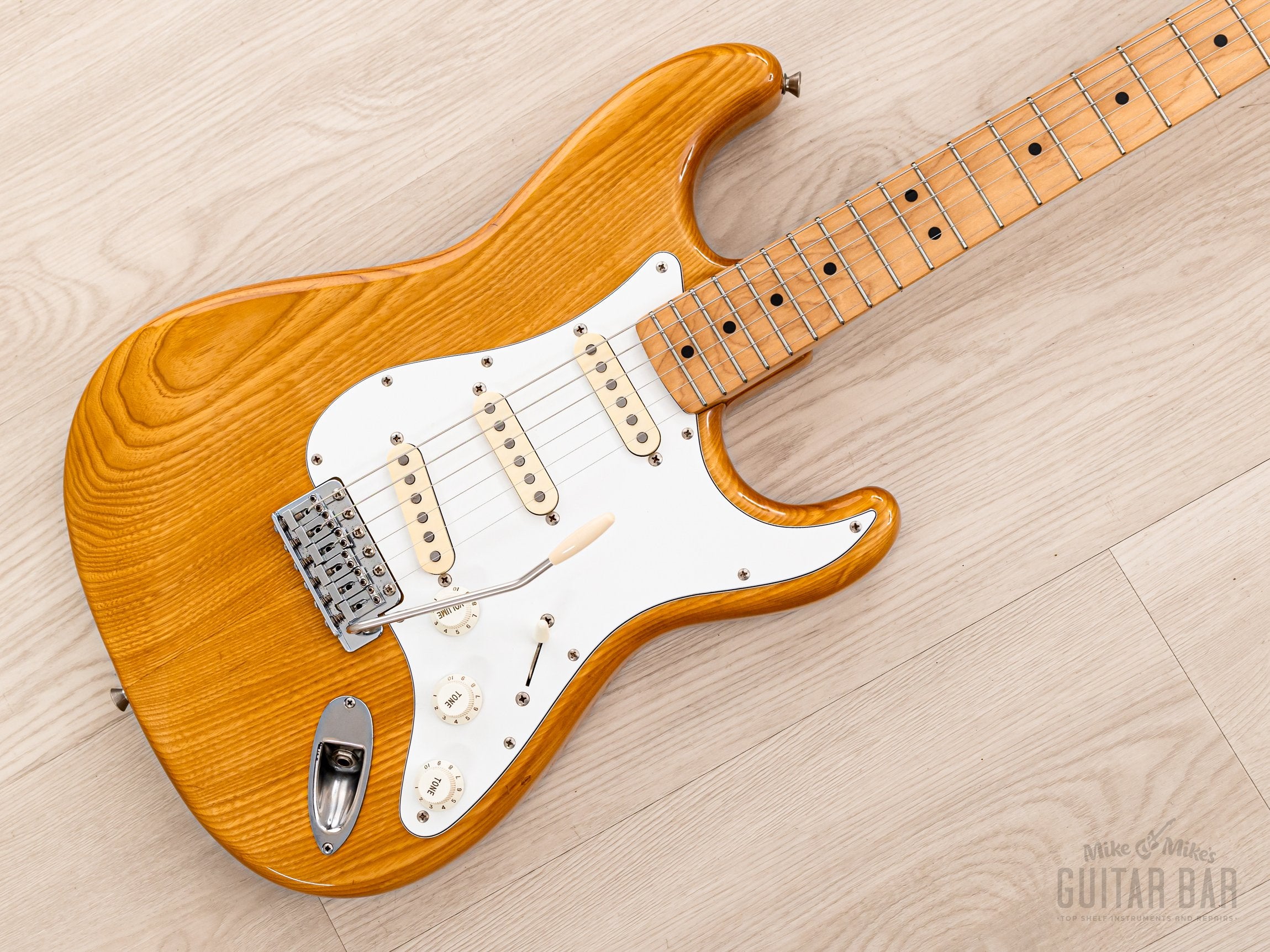 1990 Fender Stratocaster ‘72 Vintage Reissue ST72-500 Natural Ash w/ Case, Japan MIJ Fujigen