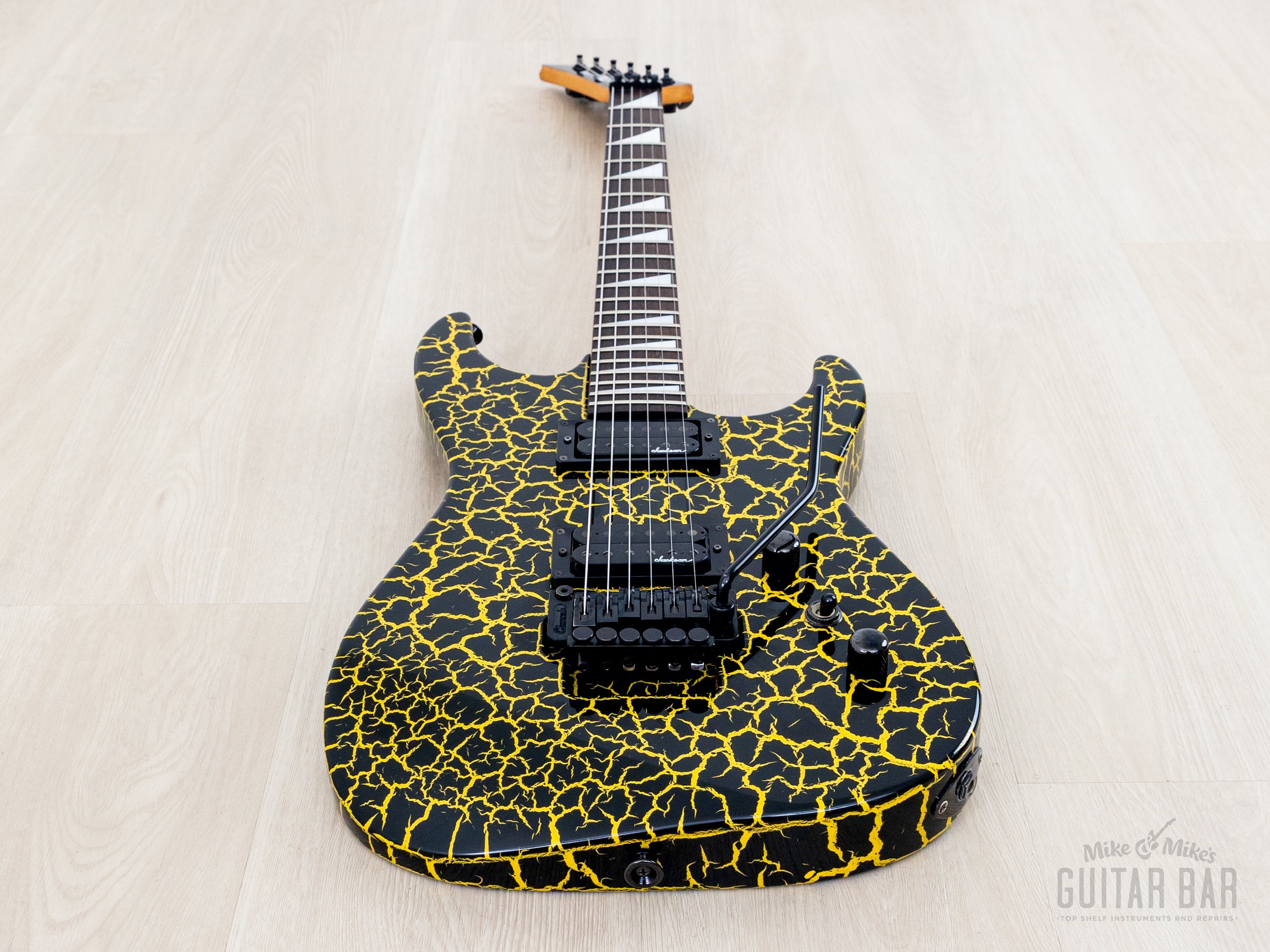 1990 Charvel by Jackson Dinky Custom DK-090-HH RV Yellow Lava Crackle