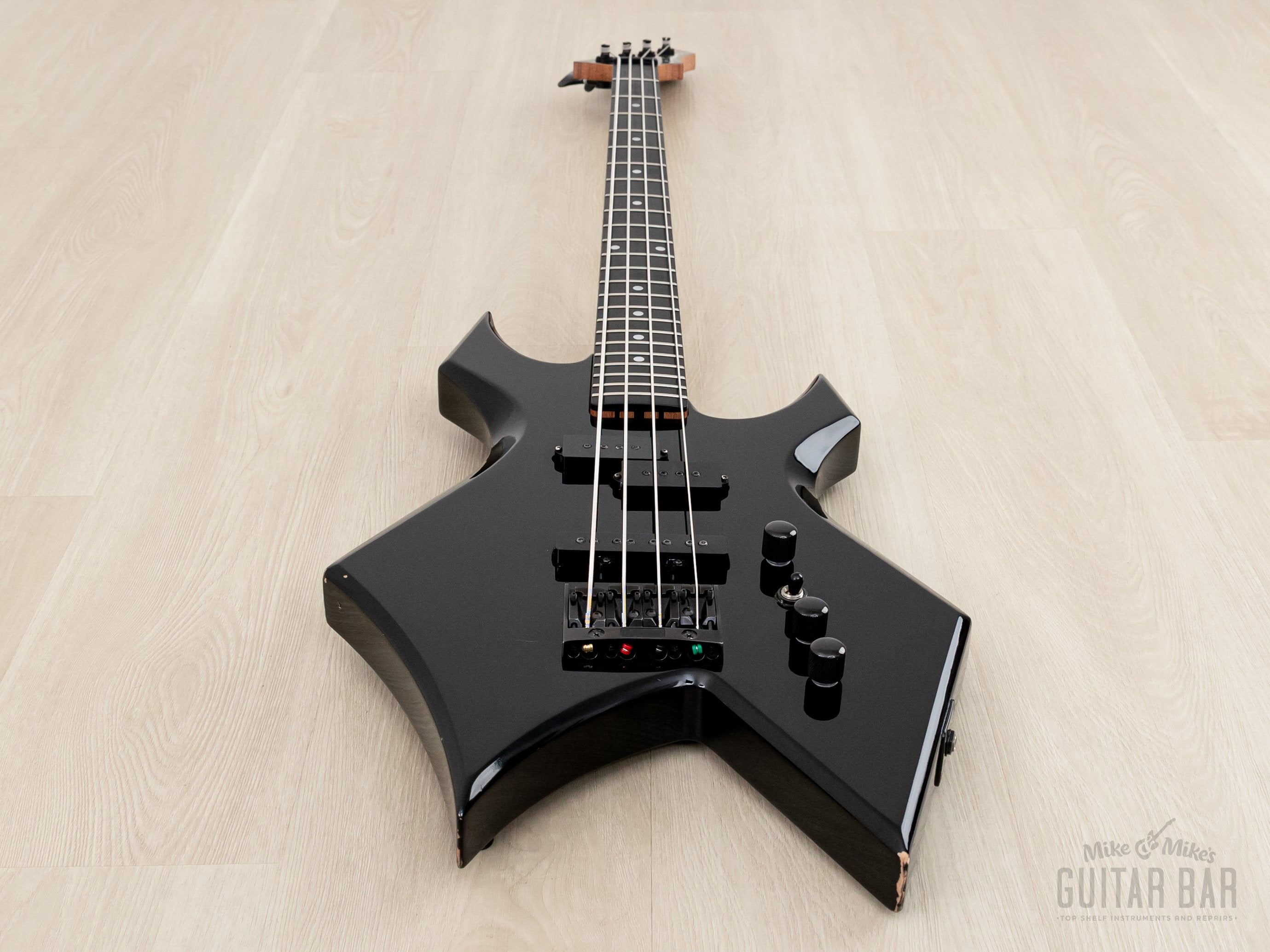 1989 BC Rich Warlock Bass NJ Series WB-857 Vintage PJ Black