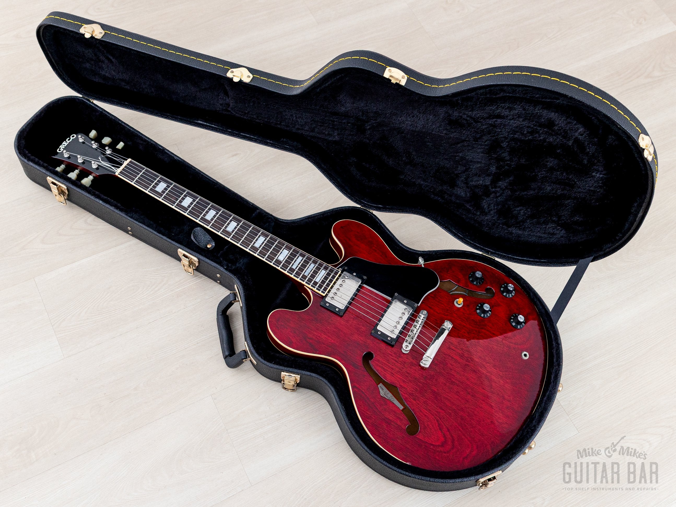 1979 Greco SA-550 Vintage ES Guitar Cherry, Near-Mint w/ Maxon U-1000