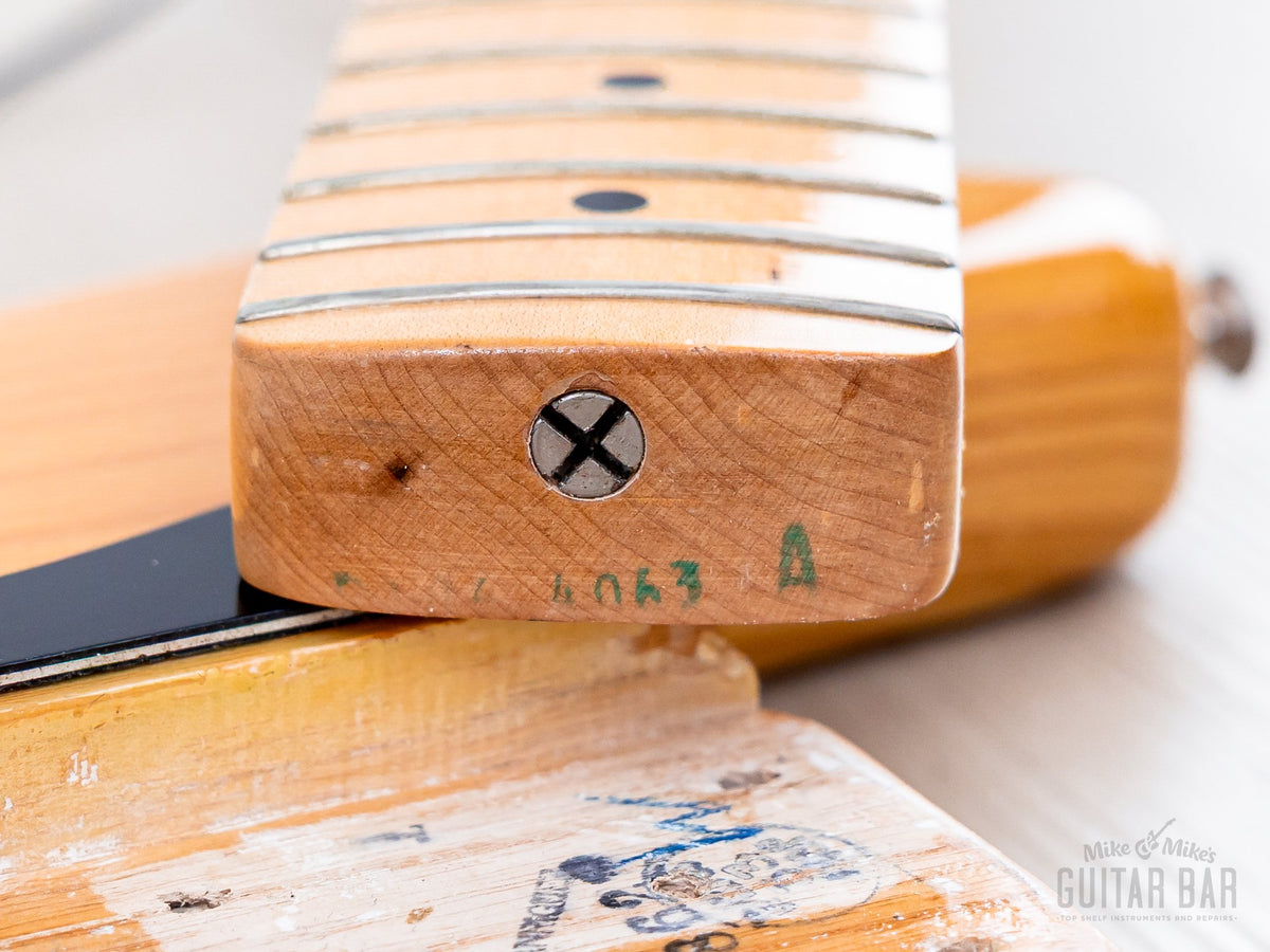 1976 Fender Precision Bass neck heel date, neck off