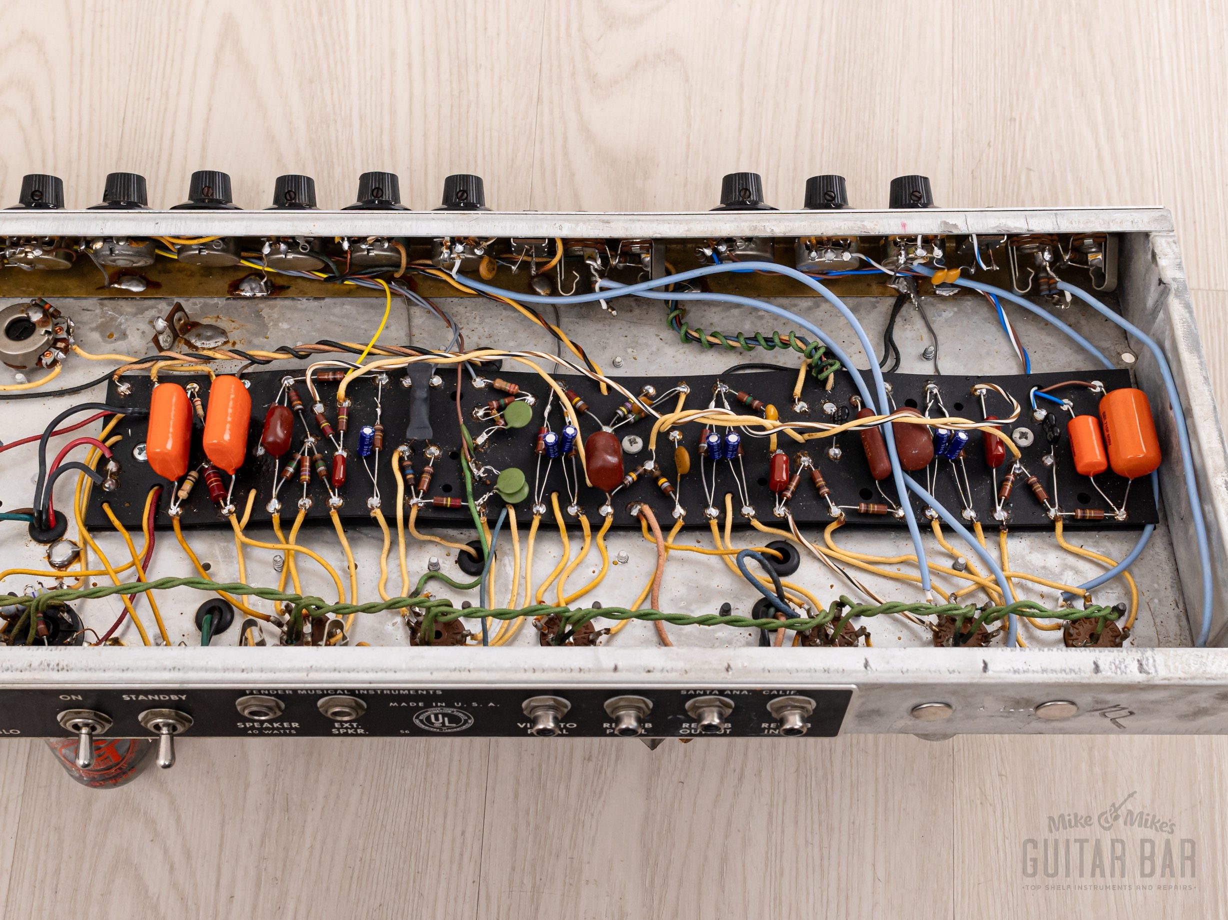 1968 Fender Bandmaster Reverb TFL5005D Drip Edge Vintage Tube Amp Head w/ Footswitch