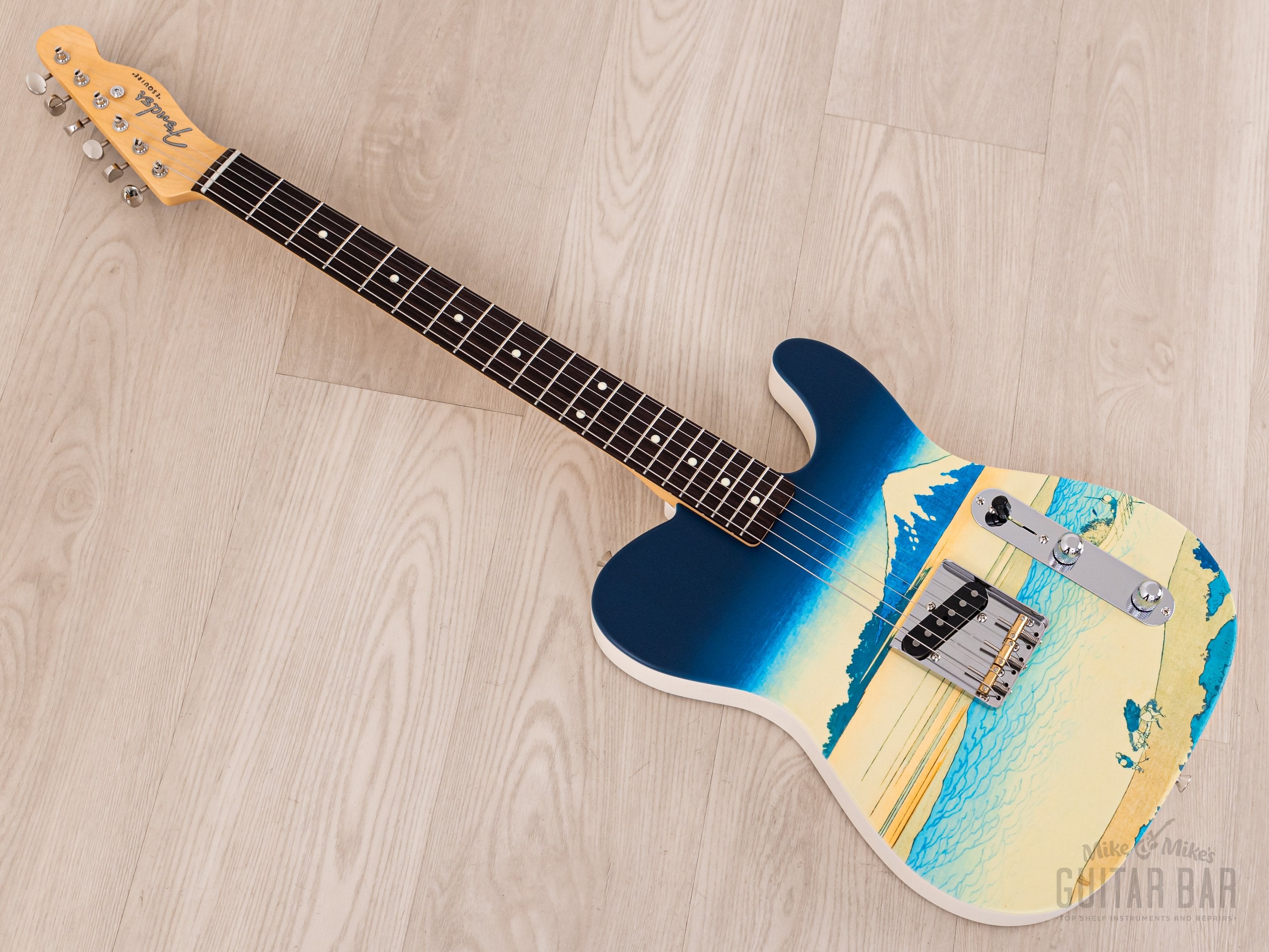 2024 Fender Japan Art Canvas Esquire Katsushika Hokusai Tama River, Mi