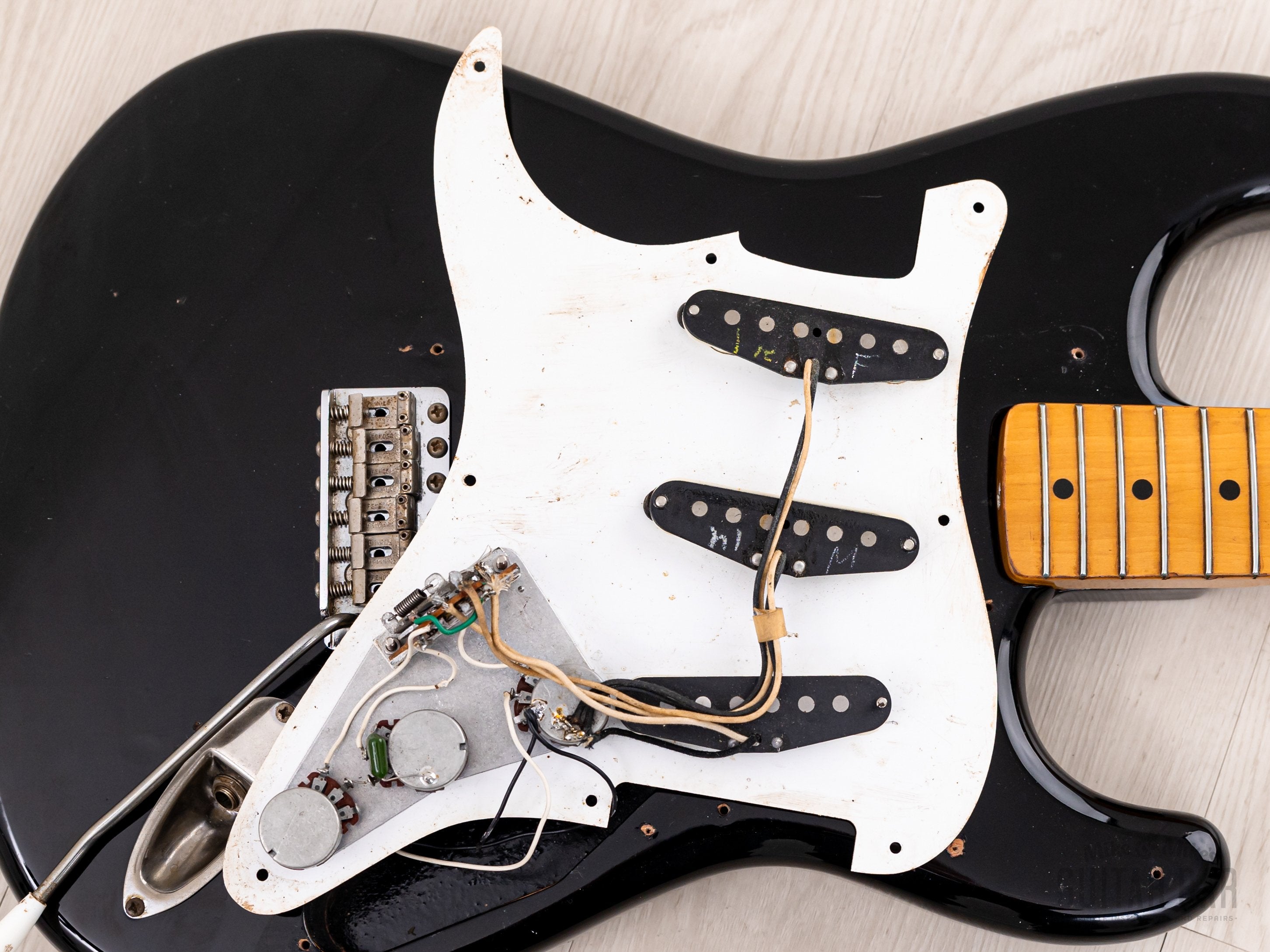 1983 Fender JV Stratocaster '57 Vintage Reissue ST57-65 Black w/ Fullerton USA Pickups, Japan MIJ Fujigen