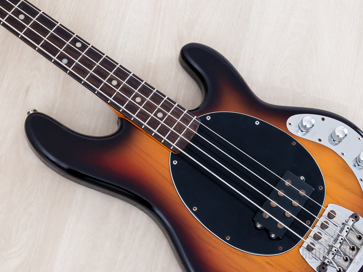 StingRay body and rosewood fretboard, angled view