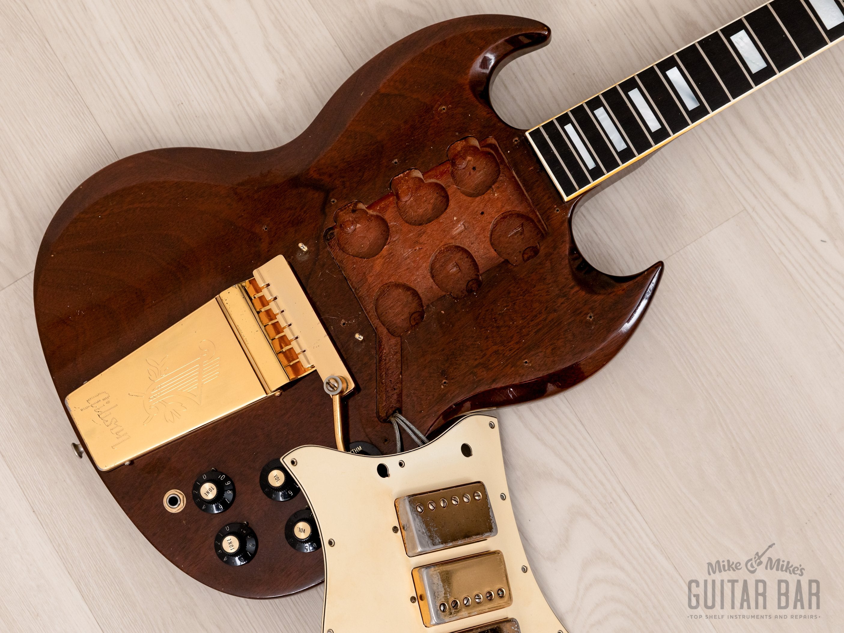1969 Gibson SG Custom Vintage Guitar Walnut, 100% Original w/ Pat # T-Tops & Case, Jim Root-Owned