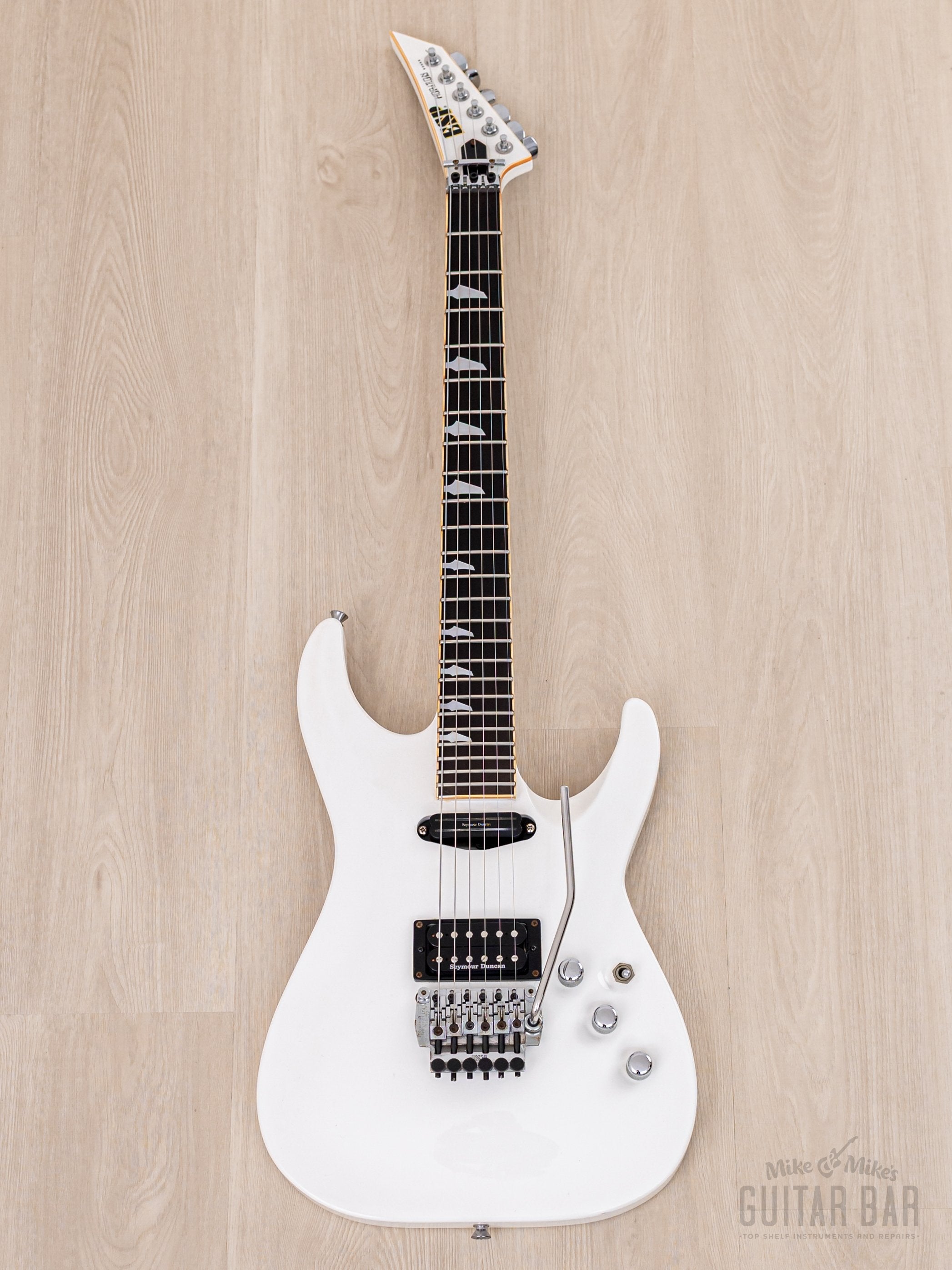 1989 ESP Custom Shop Horizon Custom Vintage Neck Through Guitar White, Near-Mint w/ Floyd Rose, Seymour Duncan