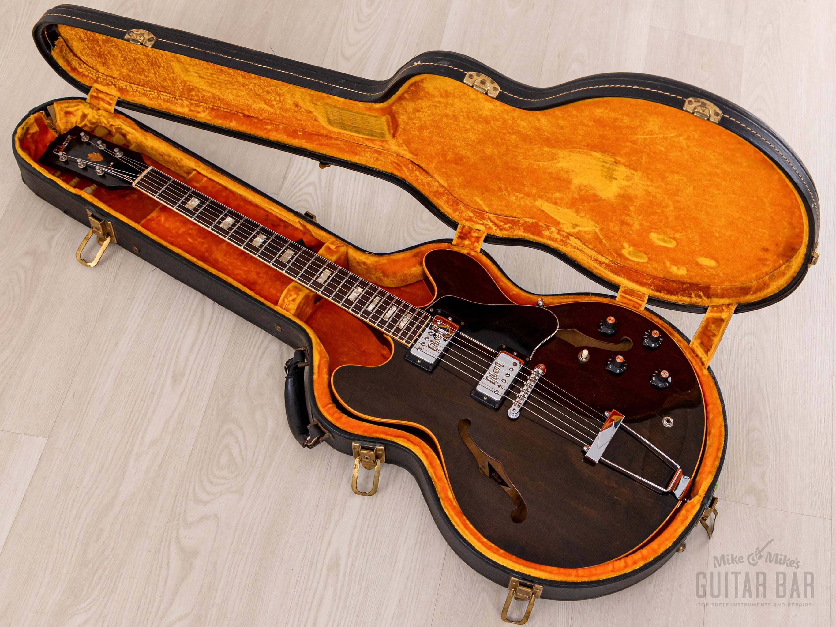 1971 Gibson ES-335 TDW Vintage Semi-Hollow Guitar Walnut w/ T Tops, Embossed Covers, Case