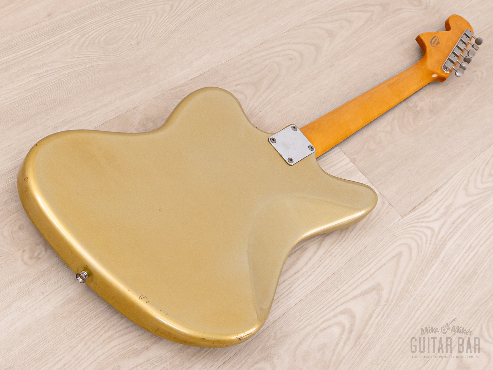 1993 Fender Order Made Jaguar '62 Vintage Reissue JG66 Shoreline Gold + Headstock w/ Case, Japan MIJ Fujigen