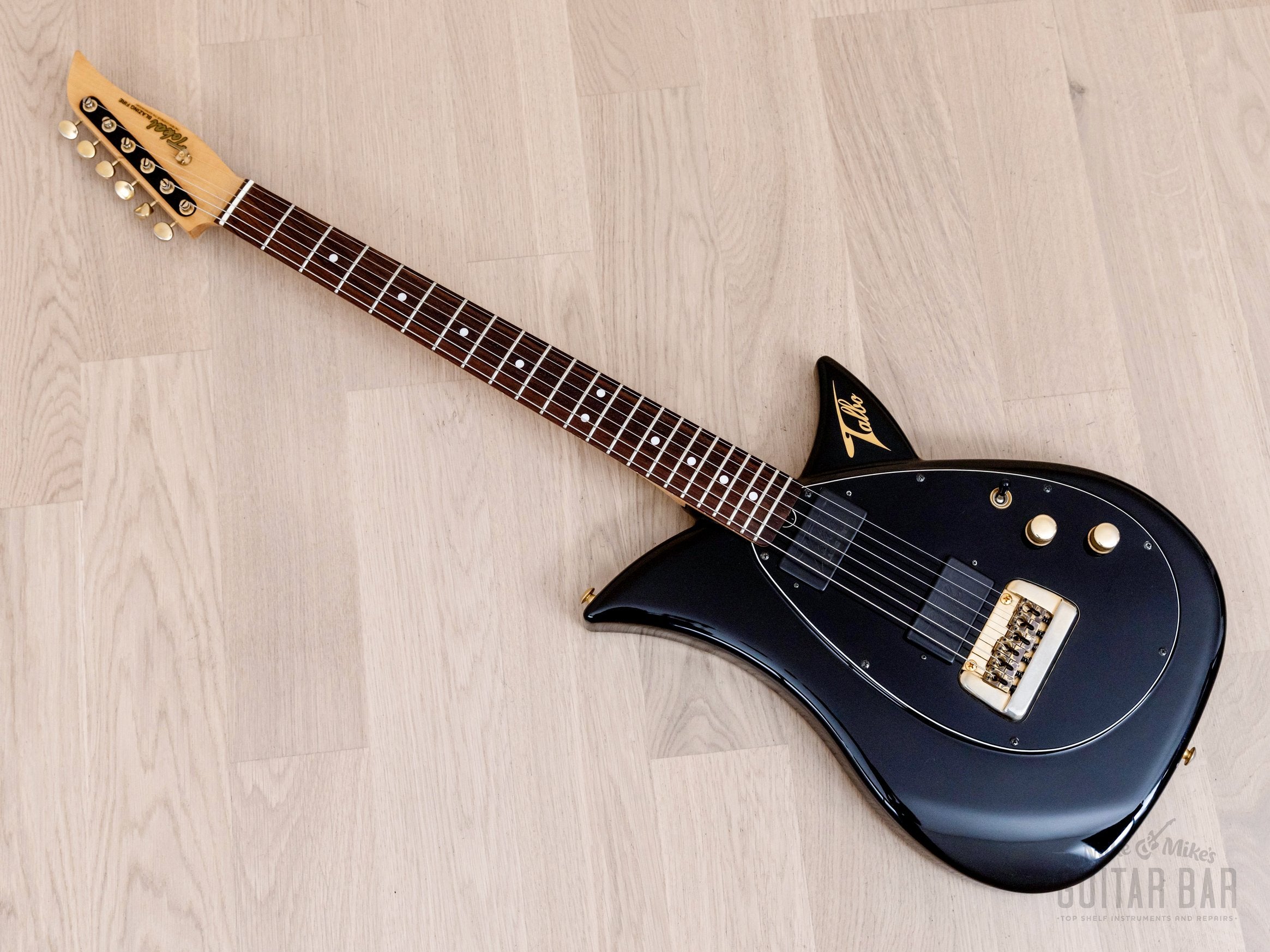 1980s Tokai Blazing Fire Talbo A-100D Vintage Aluminum Body Guitar HH Black, Japan