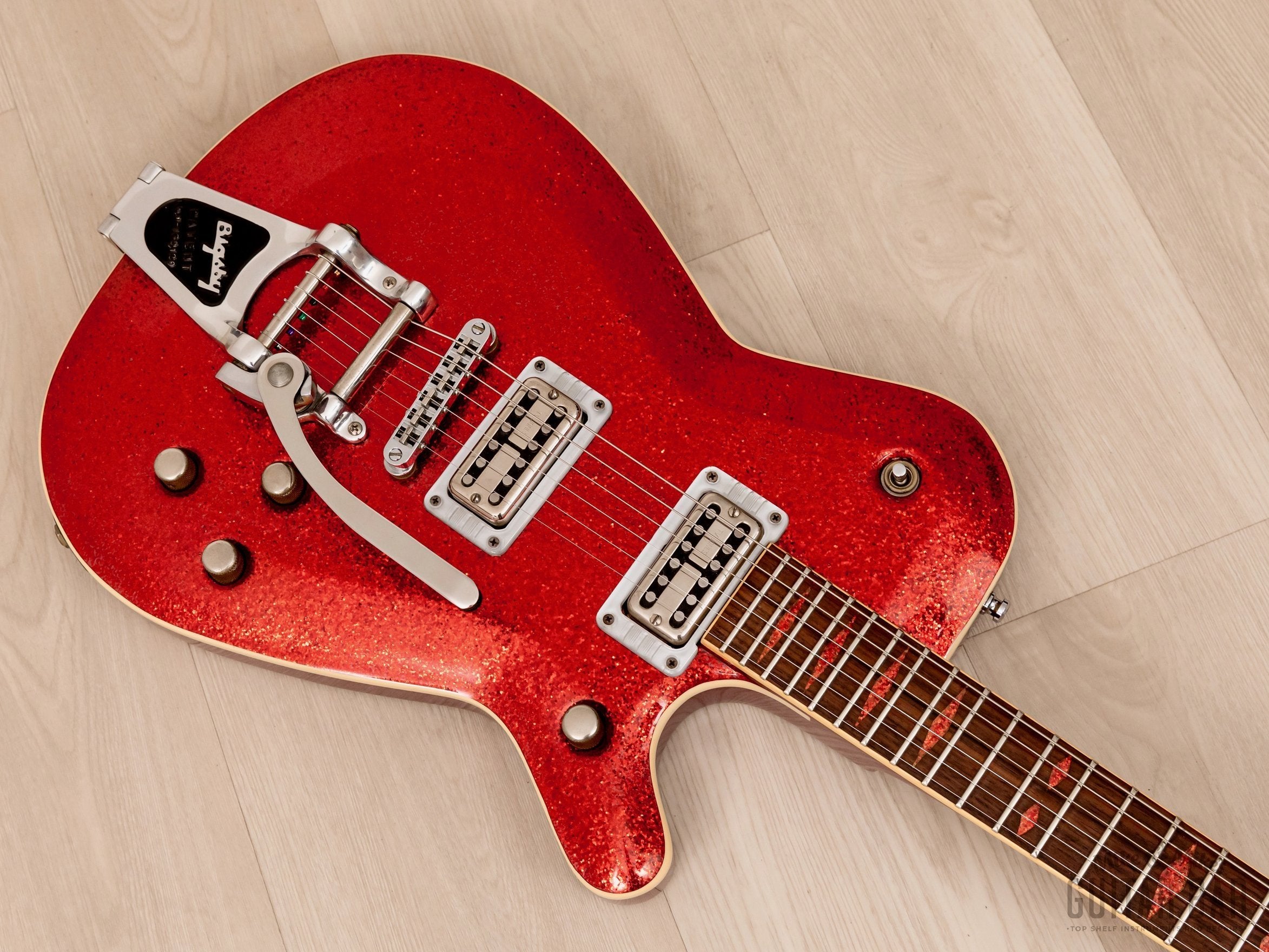 GMP Roxie Duo Jet-Style Guitar Red Metalflake w/ TV Jones MagnaTron Pickups, Case