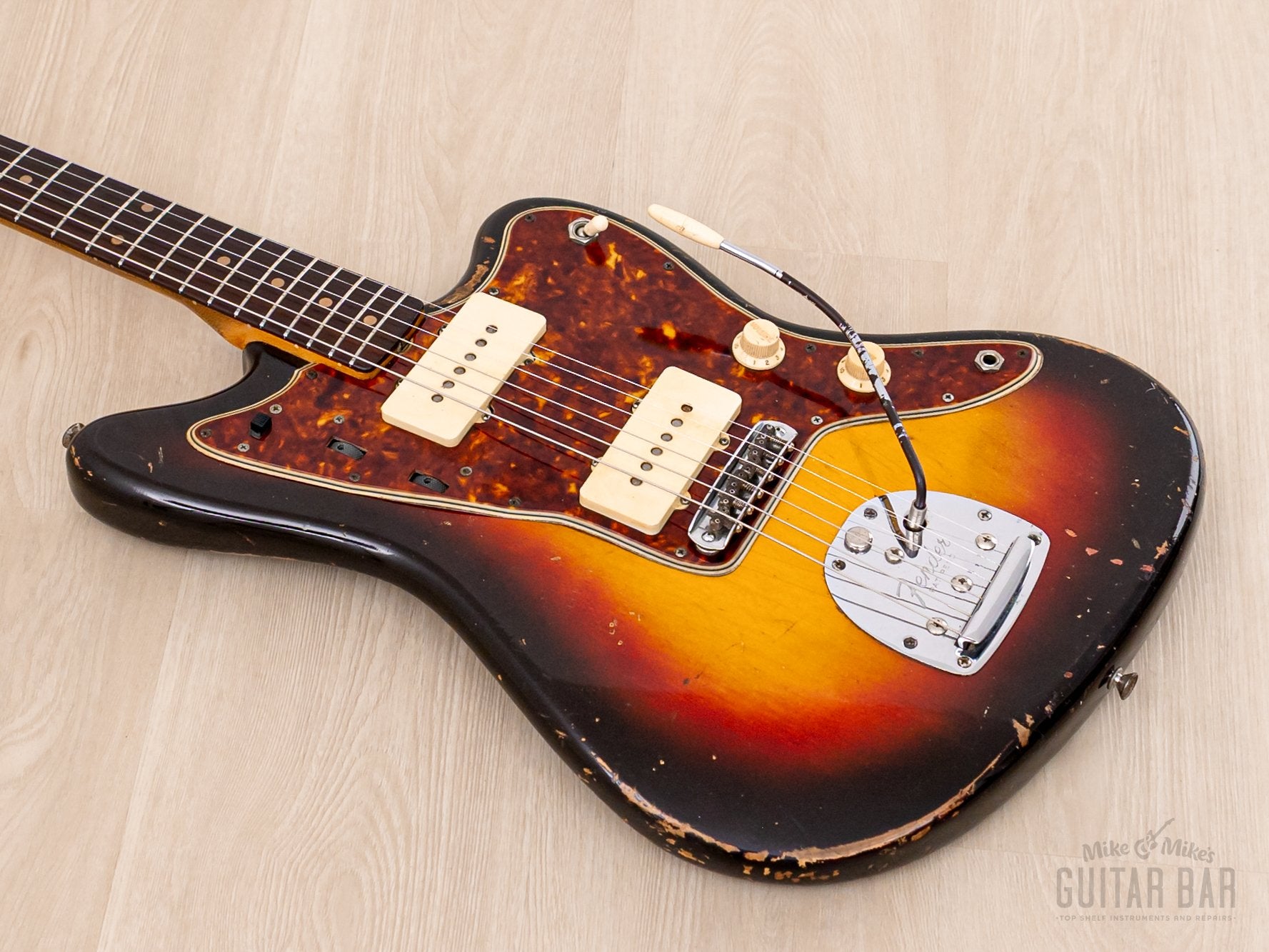 1961 Fender Jazzmaster Pre-CBS Slab Board Vintage Offset Guitar Sunburst, 100% Original w/ Case