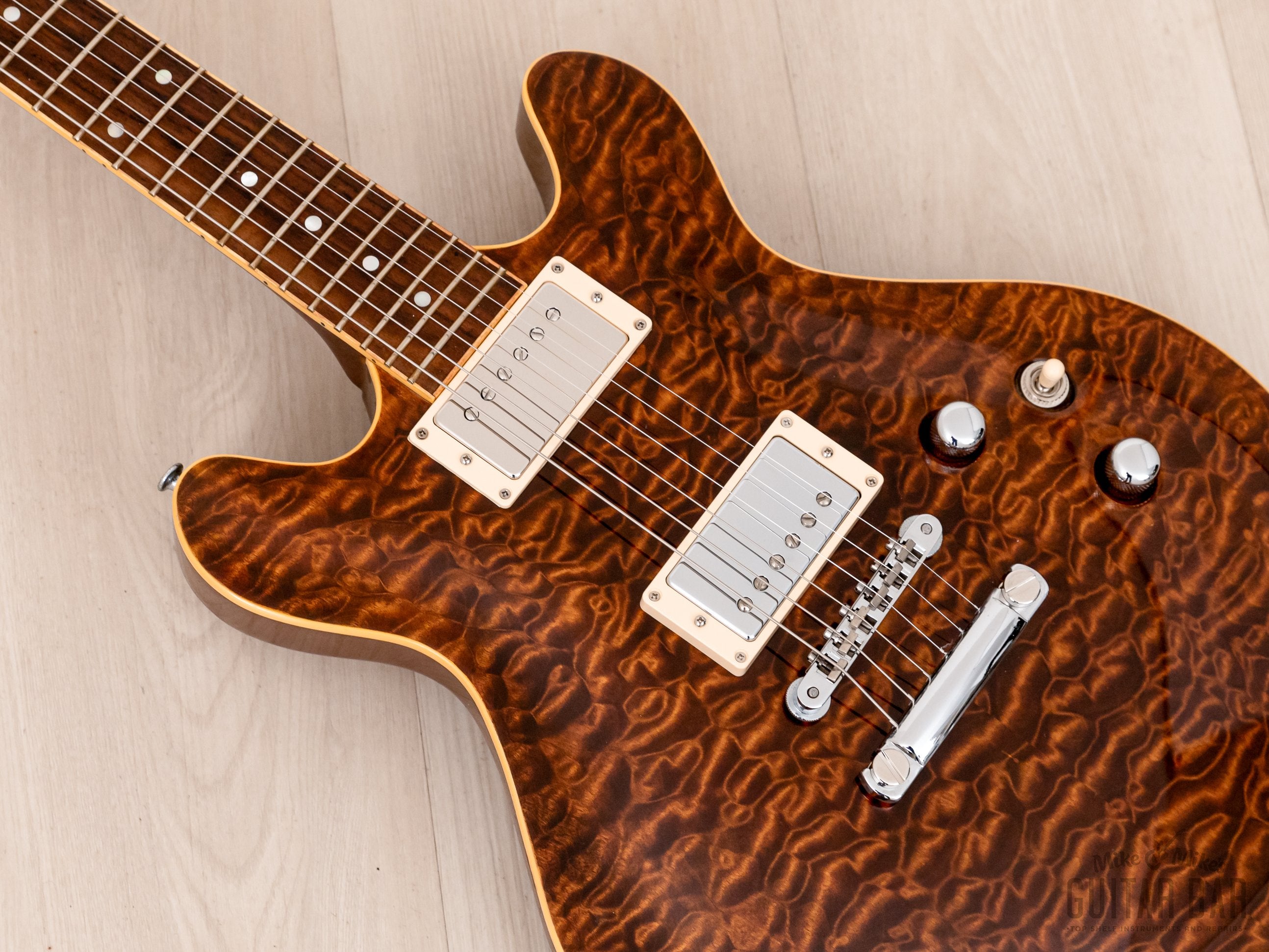 2004 Tokai Love Rock II Double Cutaway Quilt Top Walnut w/ Seymour Duncan, Japan