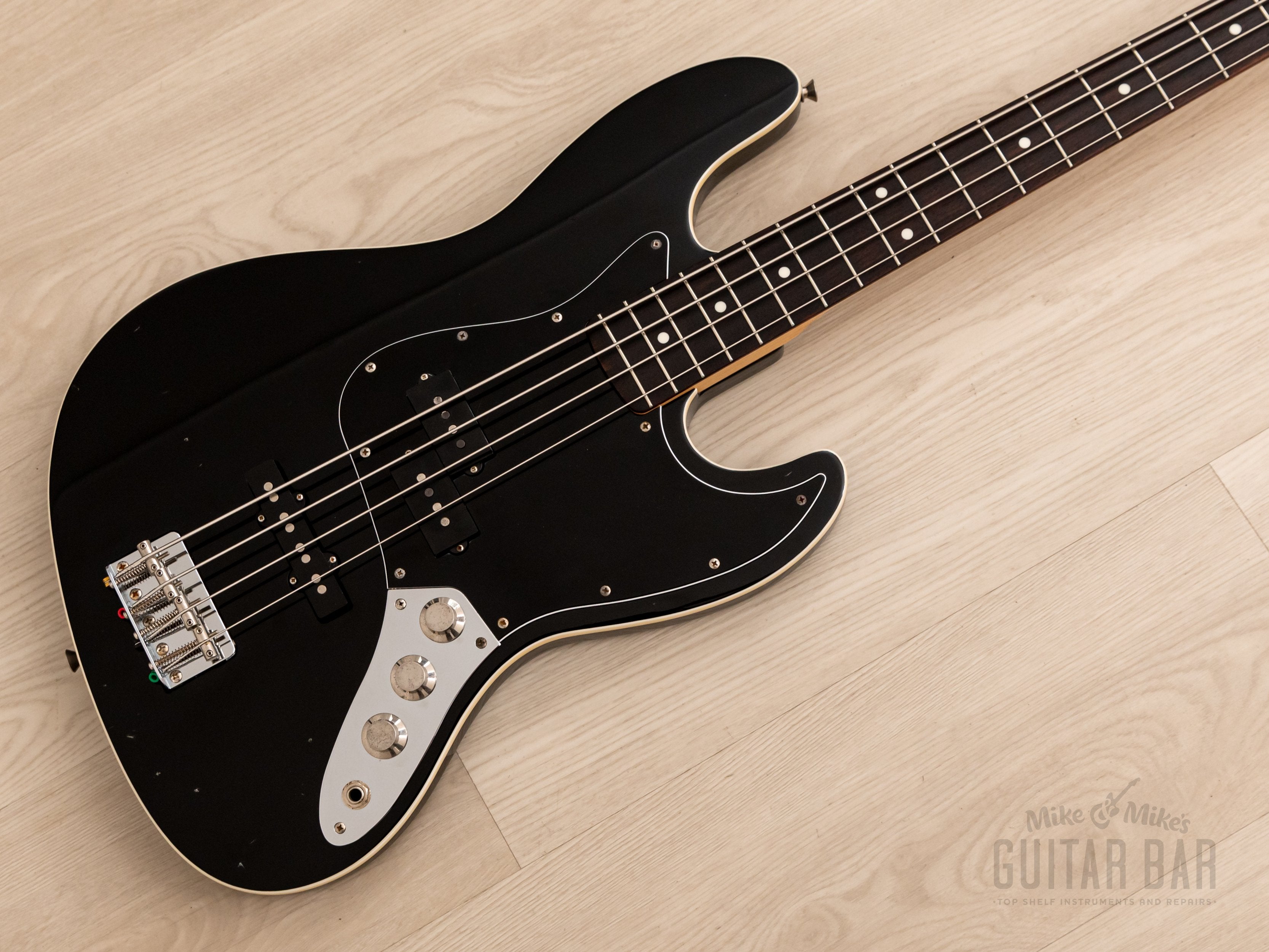 2011 Fender Aerodyne Jazz Bass PJ Electric Bass Guitar Black, Japan MIJ