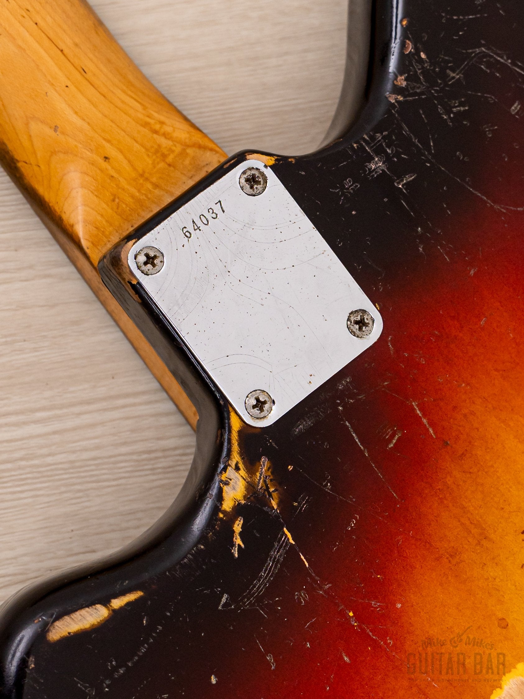1961 Fender Jazzmaster Pre-CBS Slab Board Vintage Offset Guitar Sunburst, 100% Original w/ Case