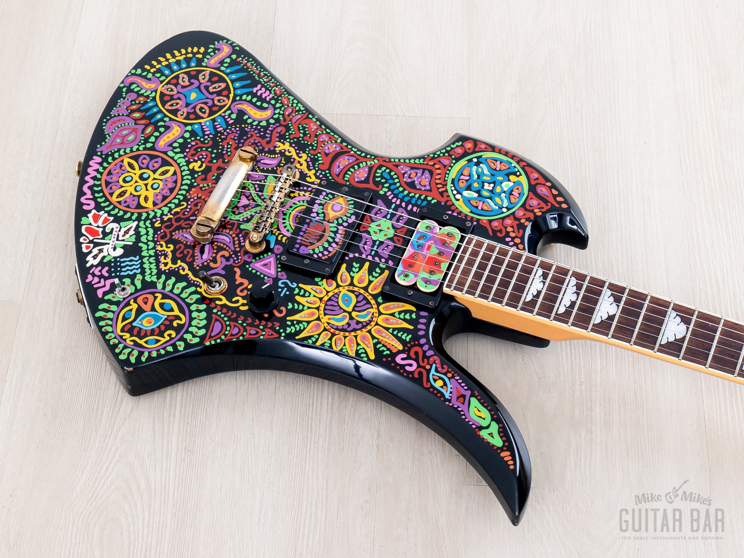 2000s Fernandes Mockingbird Hide Signature MG-120X, Graphic on Black,