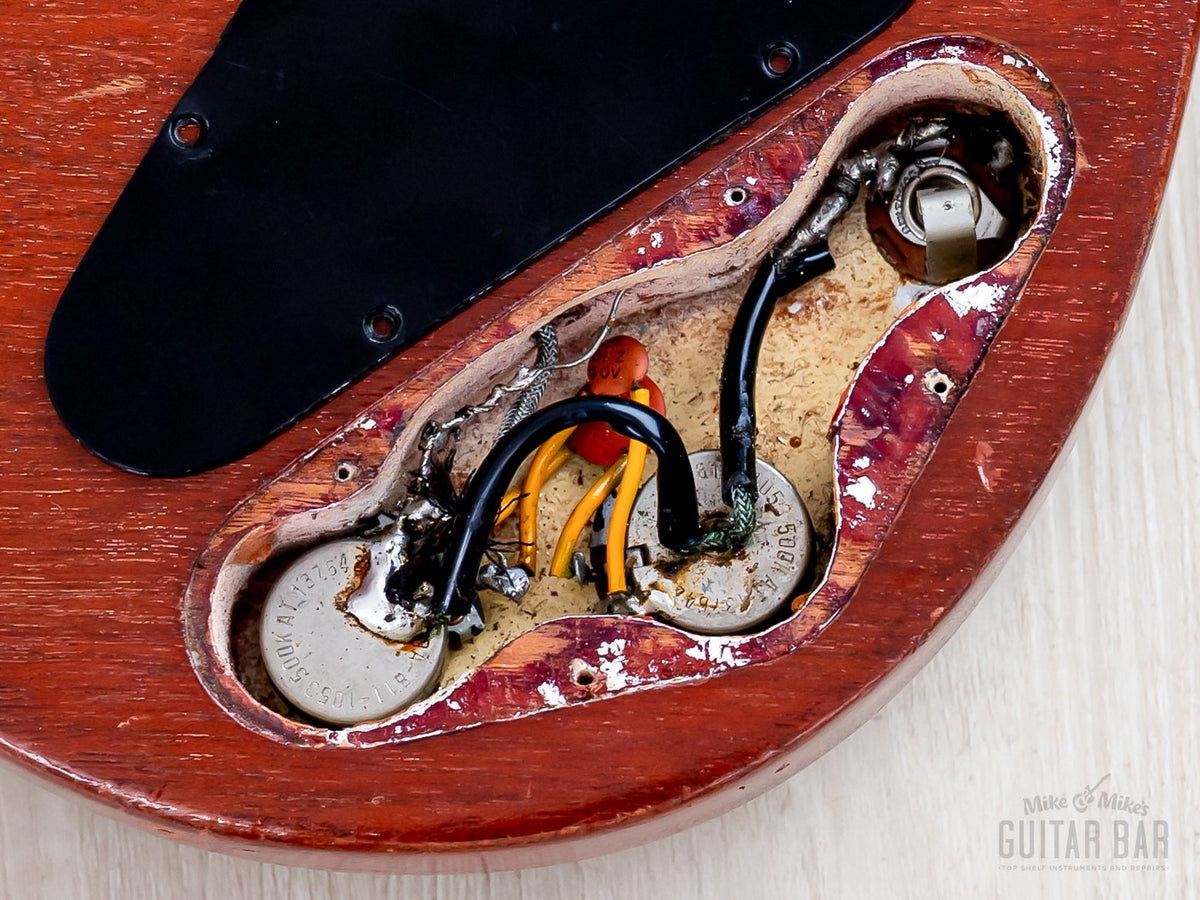 1964 Gibson EB-0 bass - control cavity