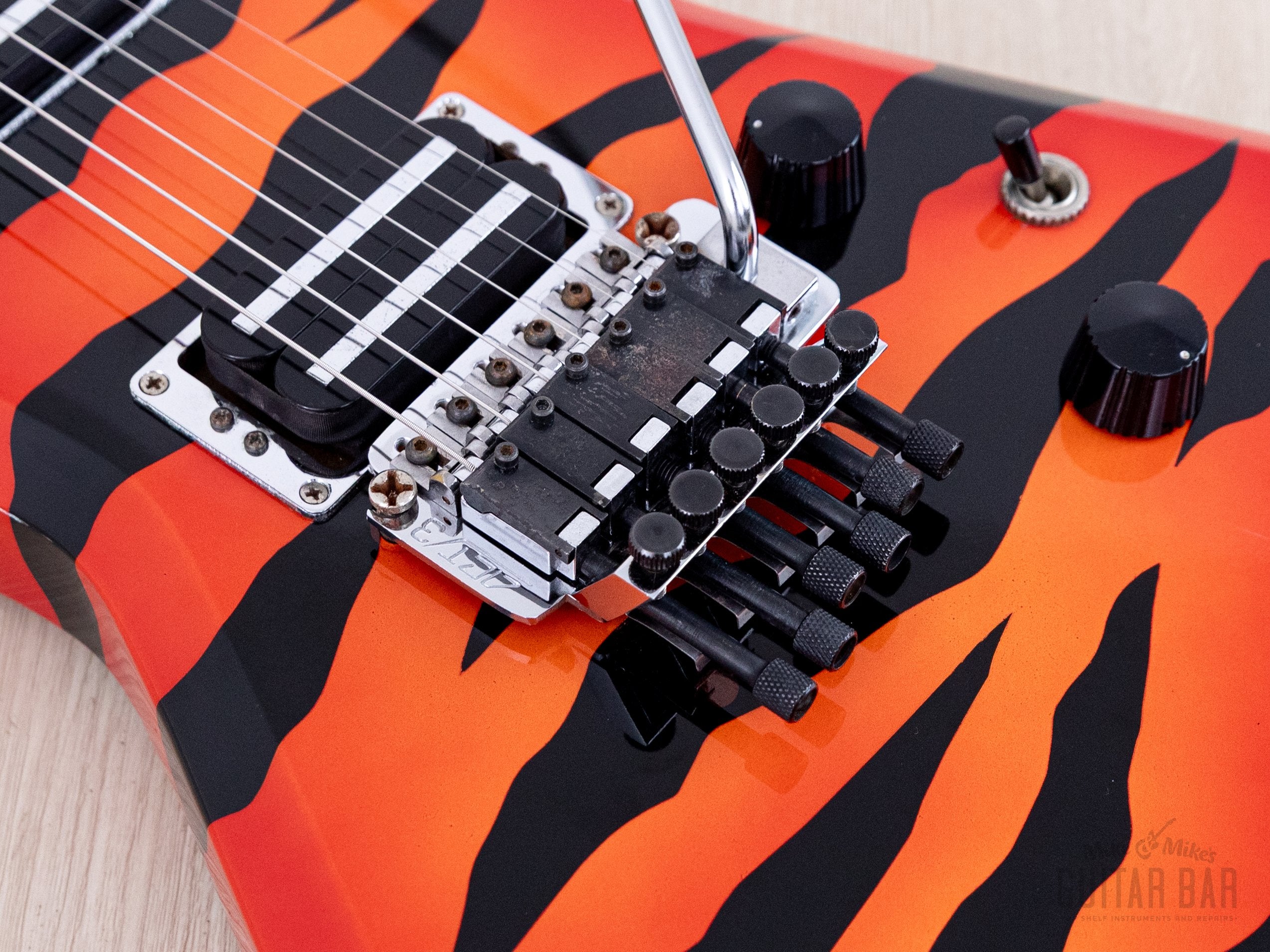 1984 Aria Pro II ZZ Deluxe Explorer Orange With Black Zebra