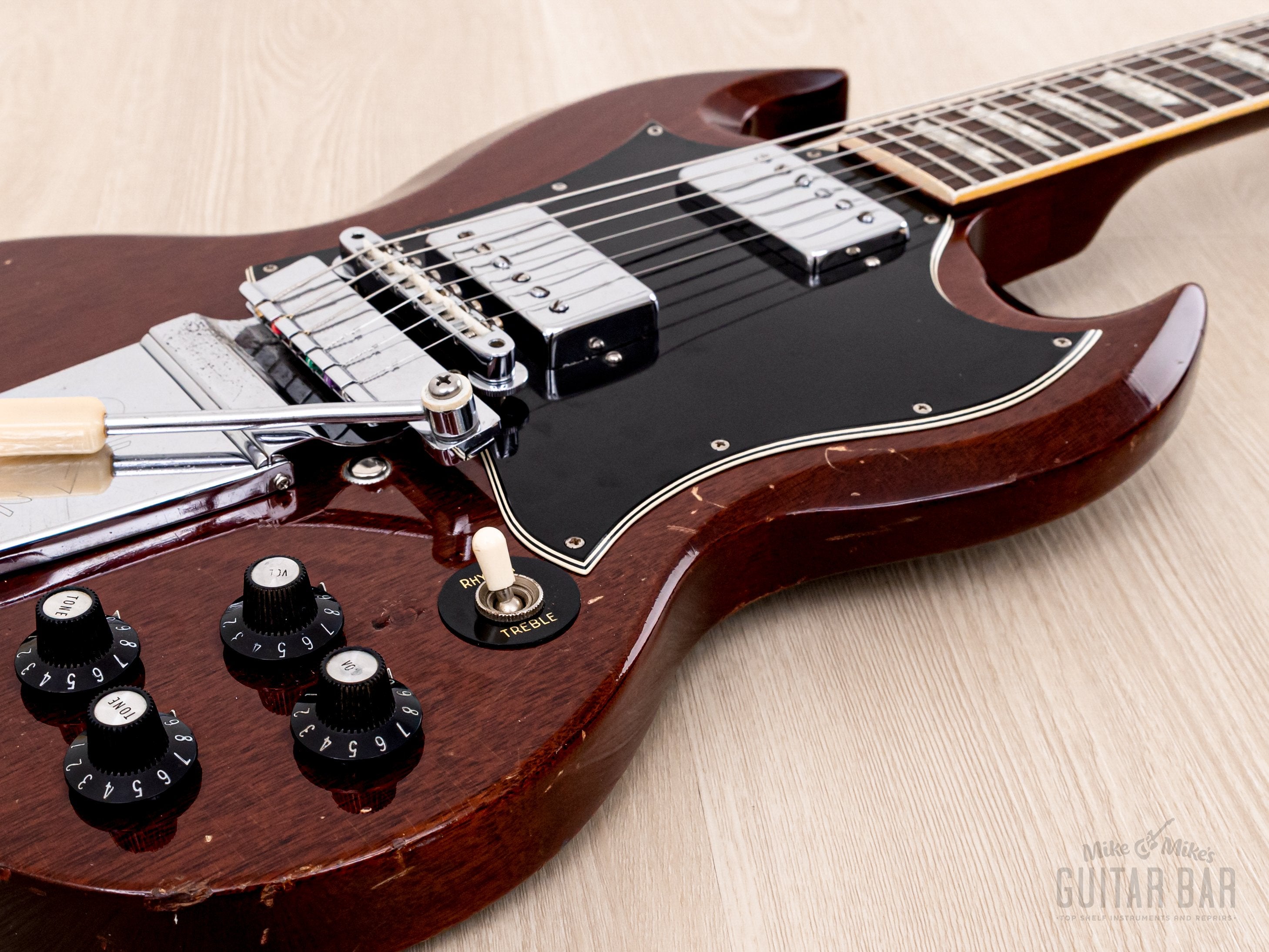 1969 GIbson SG Standard Vintage Guitar Cherry w/ Maestro Vibrola, Pat # T-Tops, Case
