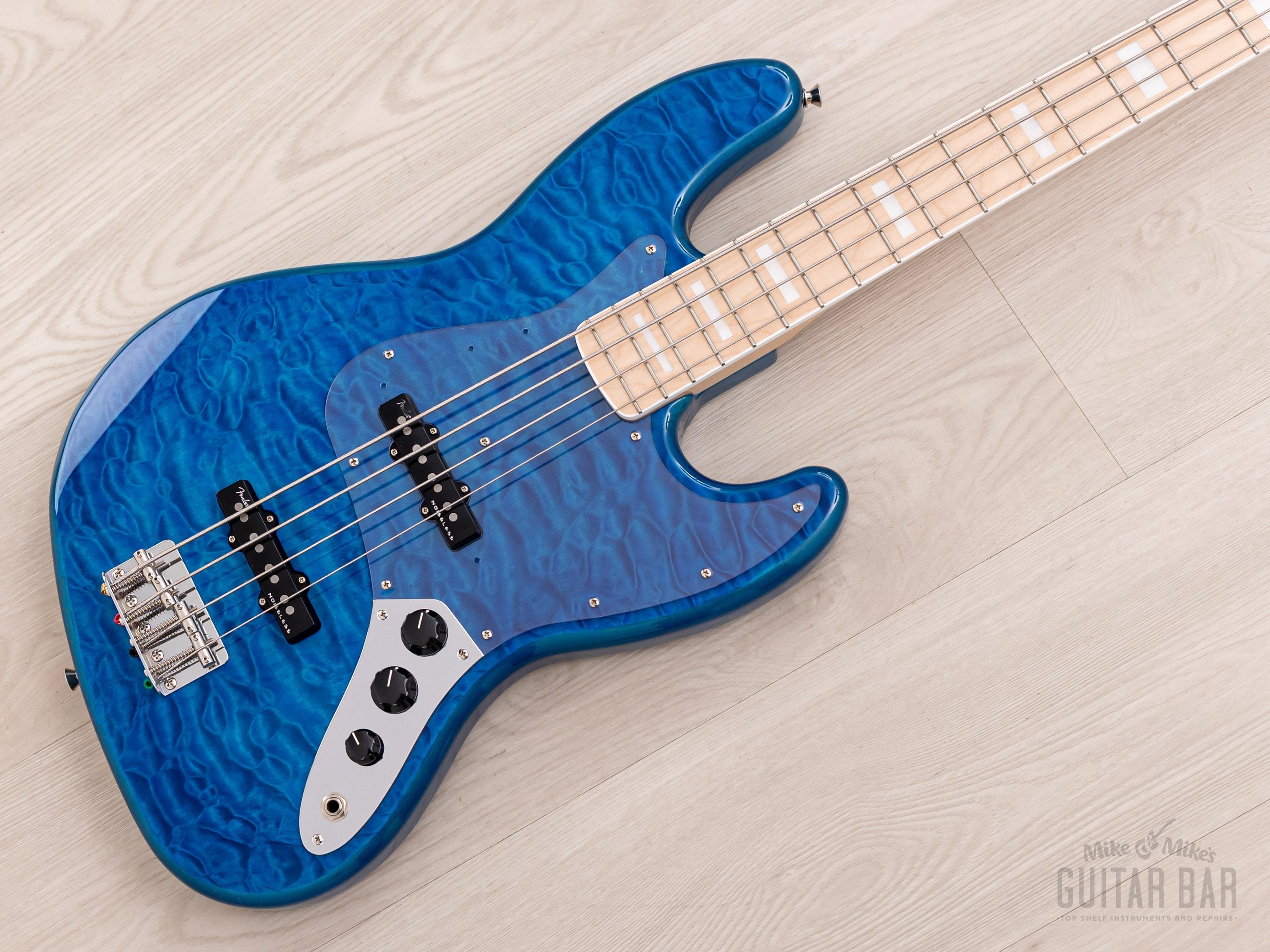 2021 Fender Traditional II ‘70s Jazz Bass FSR Caribbean Blue w/ Quilt Maple Top, Japan MIJ