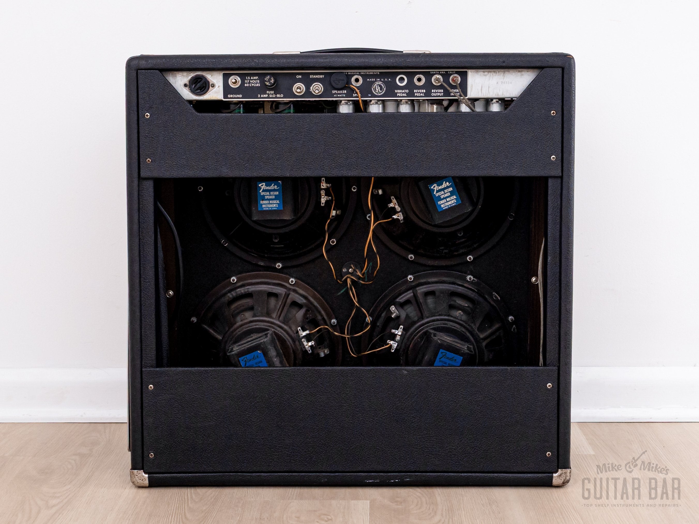 1967 Fender Super Reverb Black Panel Vintage Tube Amp w/ Cover & Ftsw,