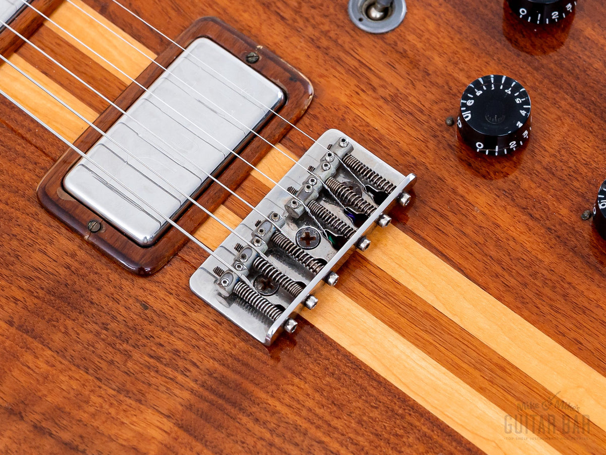 Bridge humbucker and six-saddle bridge close-up