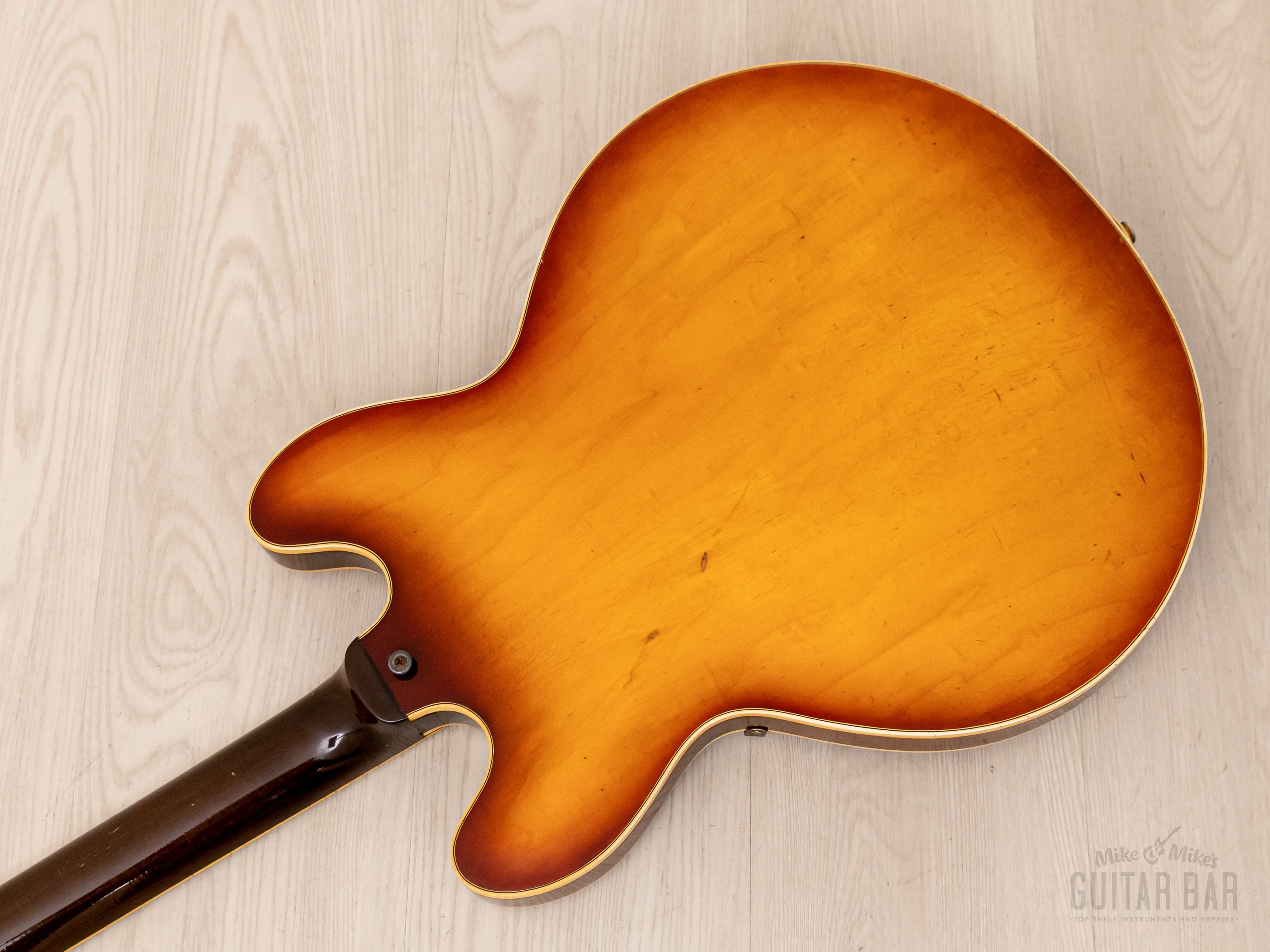 1966 Epiphone Sheraton E212T Vintage Semi-Hollow Guitar Royal Tan w/ Pat # Mini Humbuckers, Case
