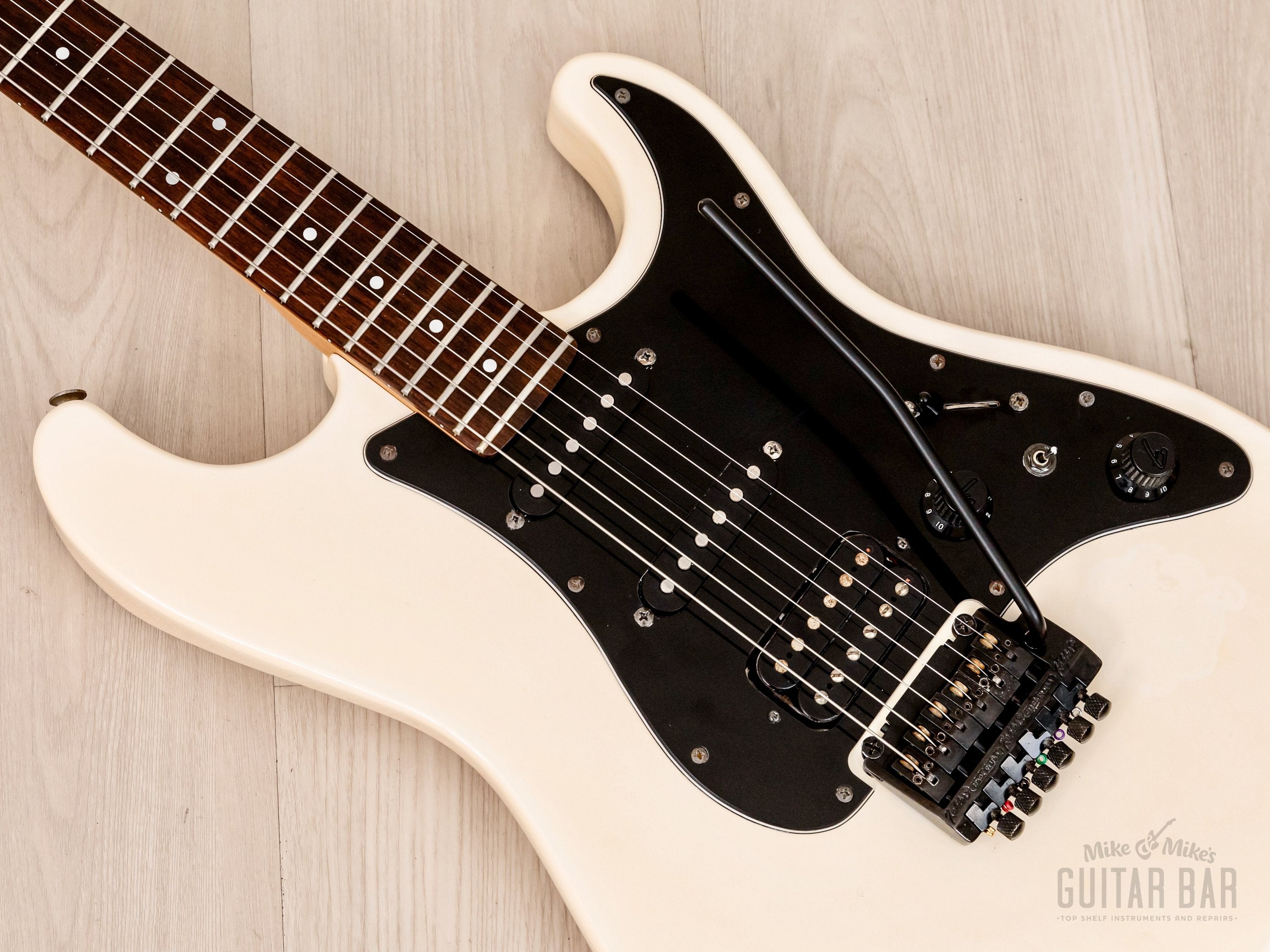 1986 Fender Boxer Series Stratocaster SF-451 SSH Snow White w/ Kahler, Japan MIJ Fujigen