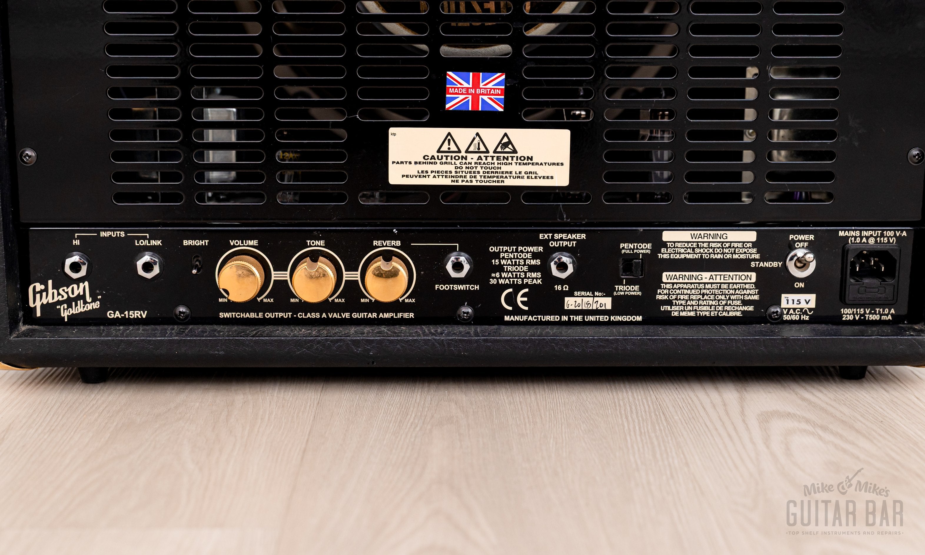 2000s Gibson Goldtone GA-15RV Tube Amp Class A 1x12, UK Made Trace Elliot Velocette