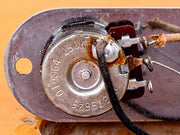 1996 Fender AV '52 Telecaster control cavity, pots and wiring