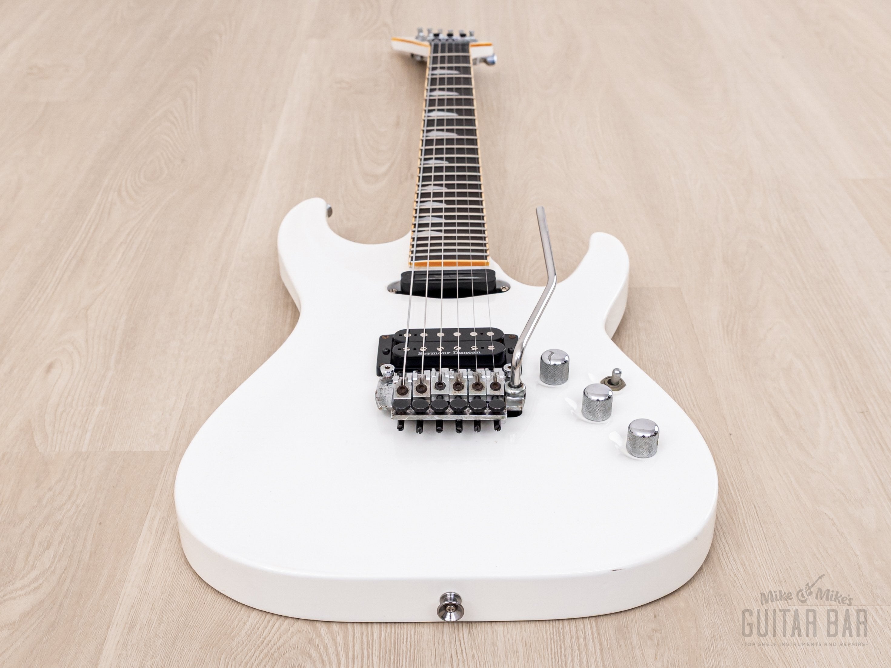 1989 ESP Custom Shop Horizon Custom Vintage Neck Through Guitar White, Near-Mint w/ Floyd Rose, Seymour Duncan