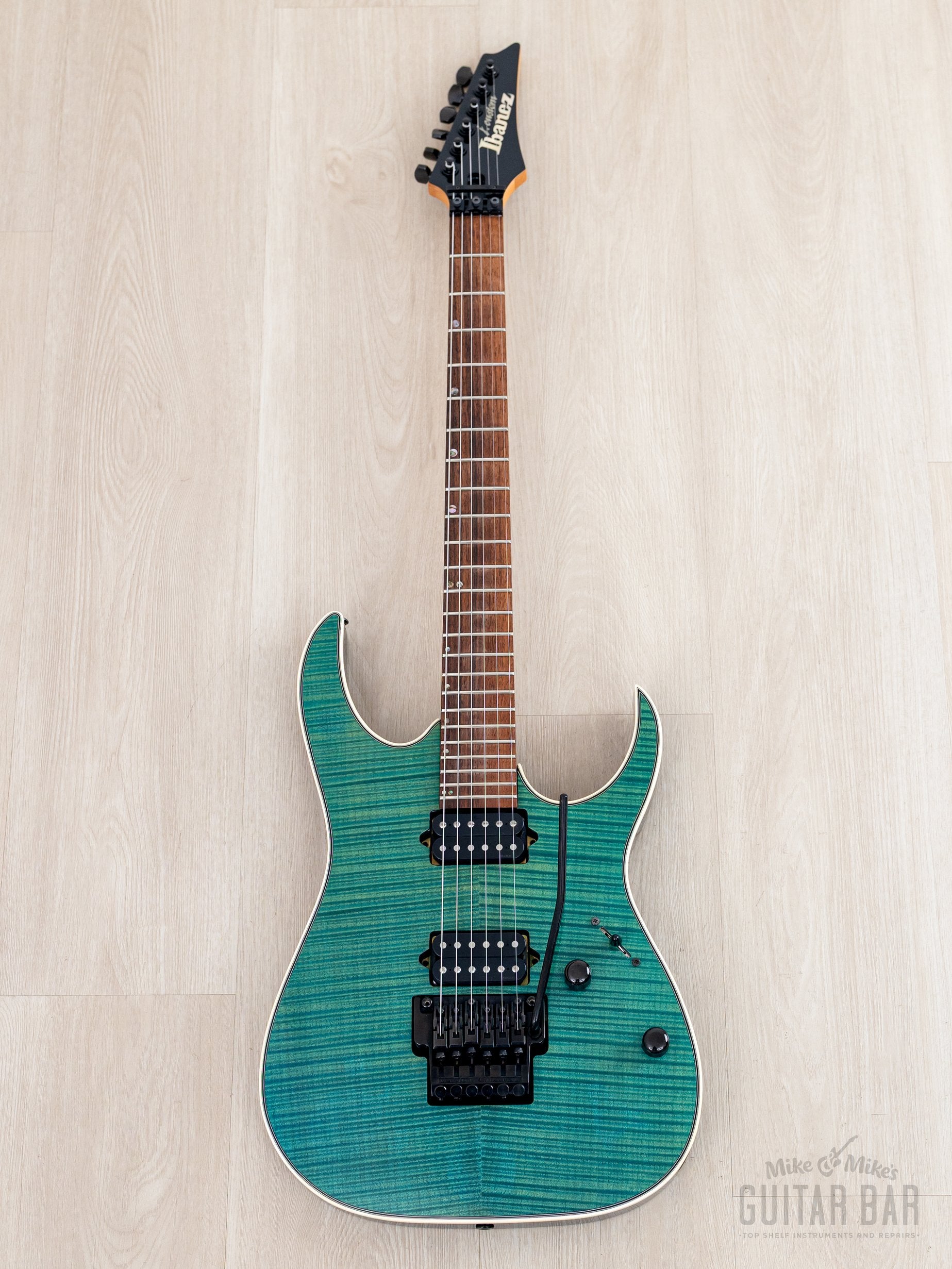 1998 Ibanez J Custom KRG1802 Spot Model Transparent Turquoise AAAA Fla