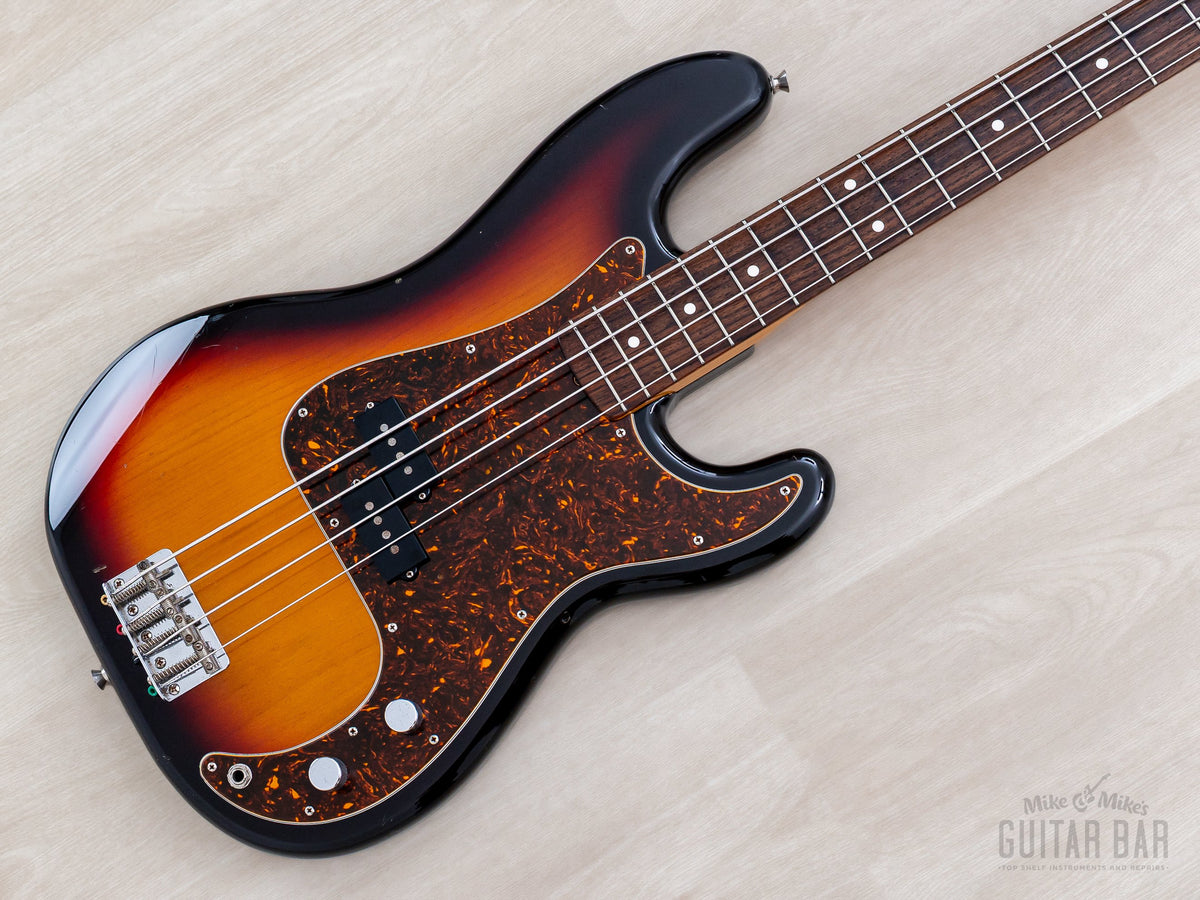 2008 Fender PB62-US Precision Bass Sunburst, angled body and neck