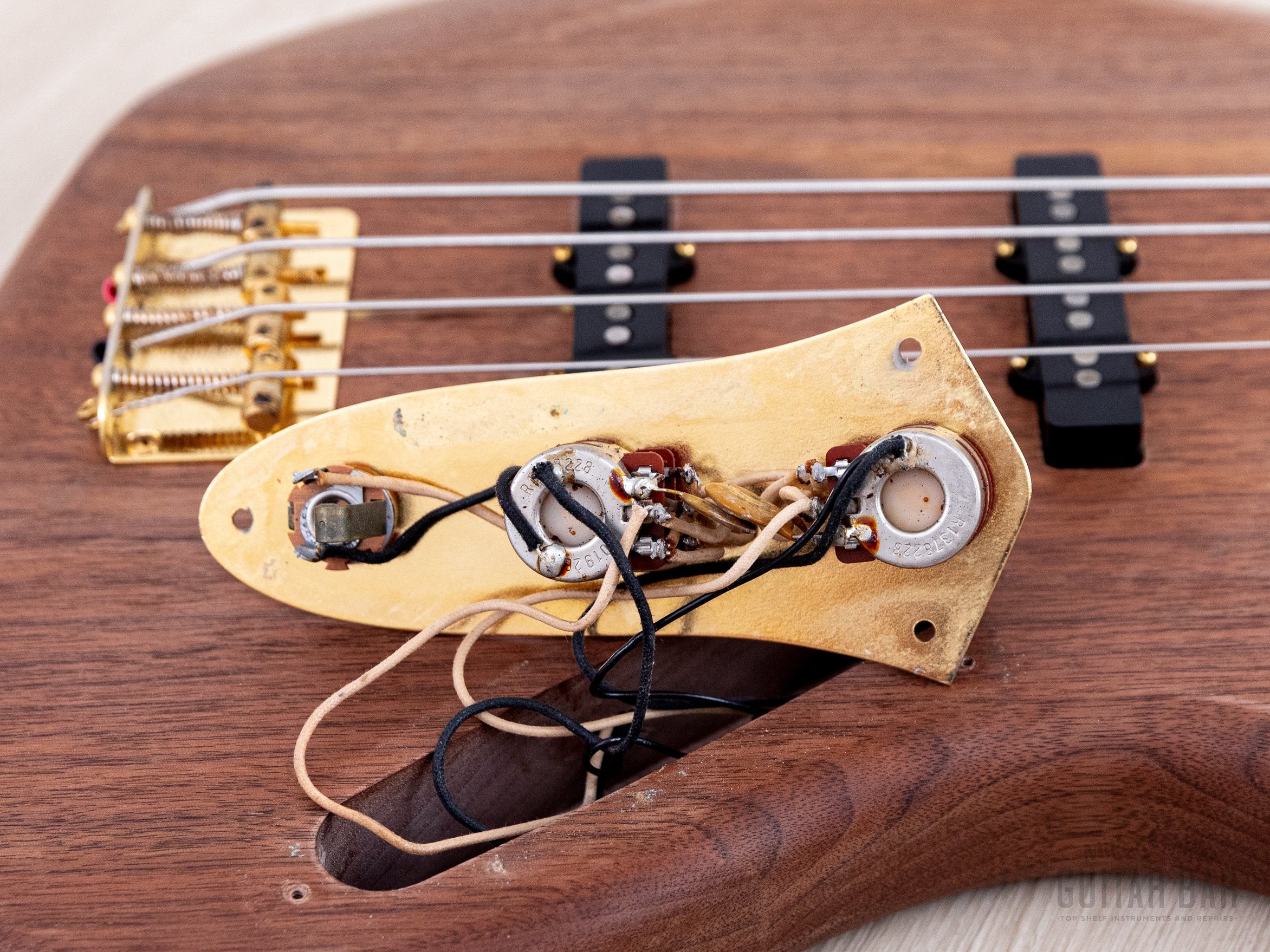 1982 Fender JV Order Made Jazz Bass Walnut + Ebony w/ Gold Hardware, F