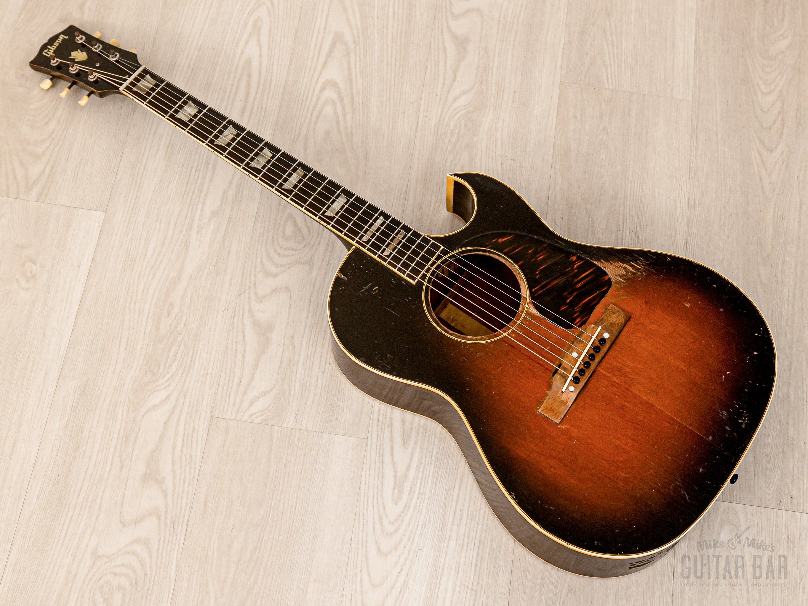 1951 Gibson CF-100 Vintage Cutaway Acoustic Guitar Sunburst w/ Case, LG-2