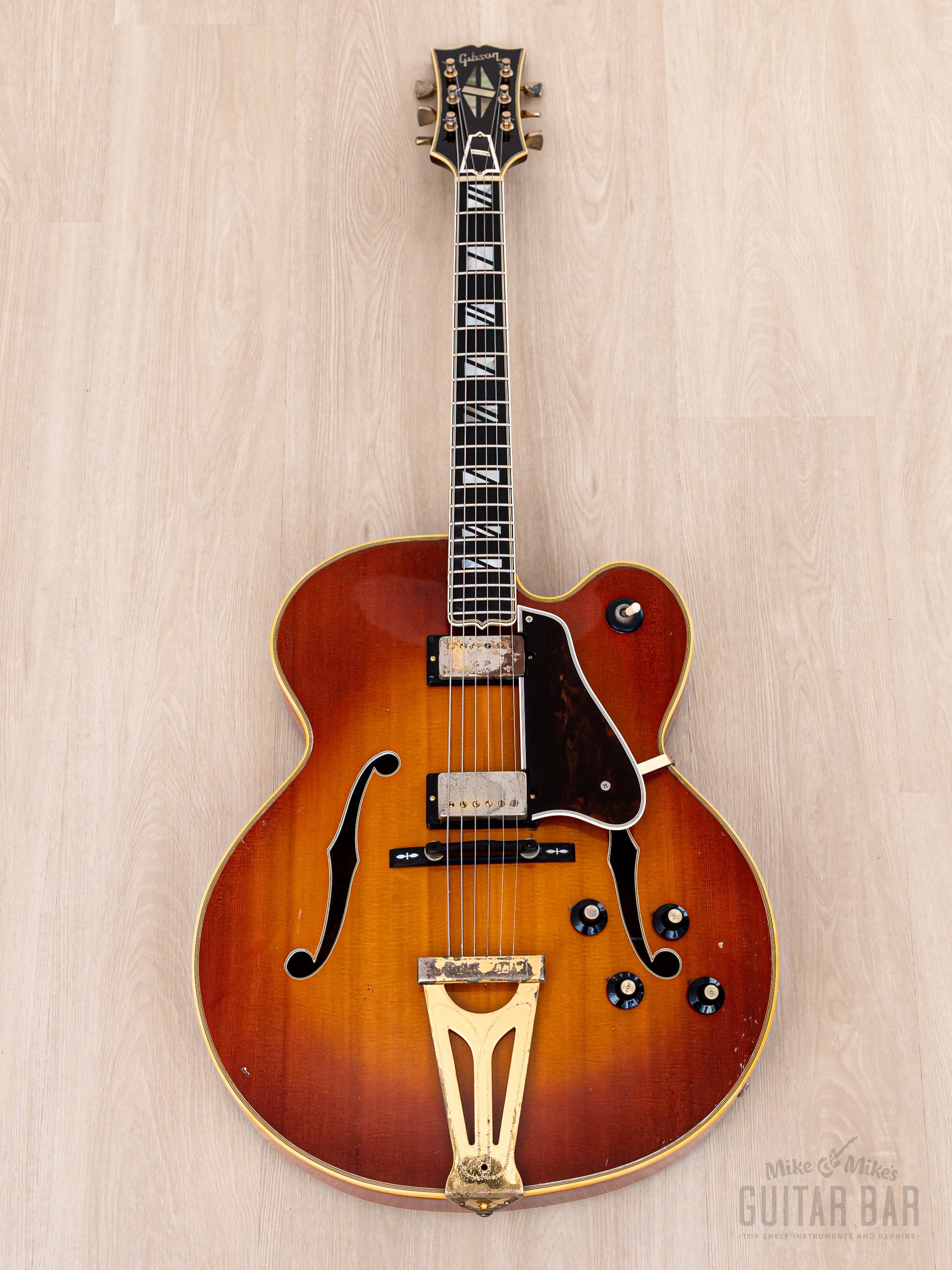 1970 Gibson Super 400 CES Vintage Archtop Electric Guitar Sunburst w/ T Tops, 1 11/16