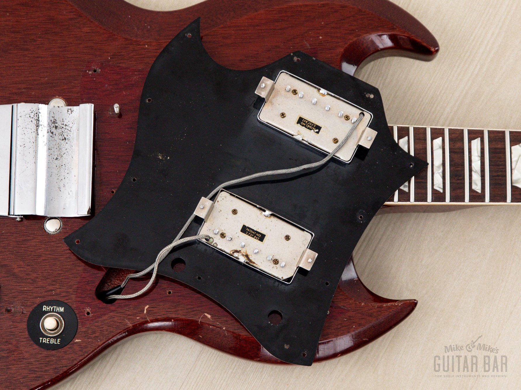 1969 GIbson SG Standard Vintage Guitar Cherry w/ Maestro Vibrola, Pat # T-Tops, Case
