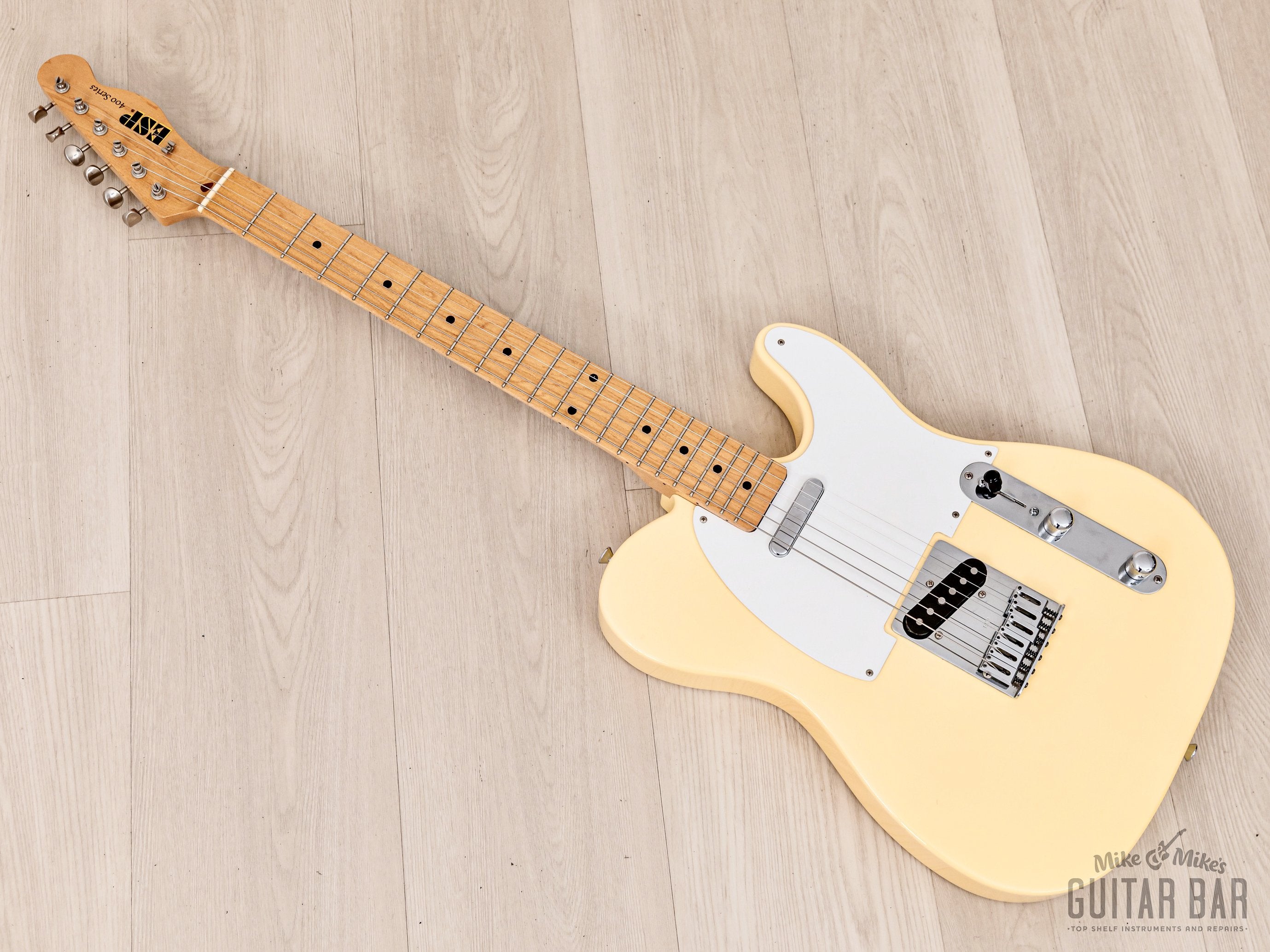 1988 ESP 400 Series Model T-454 T-Style Vintage Guitar Olympic White, Near-Mint w/ Case