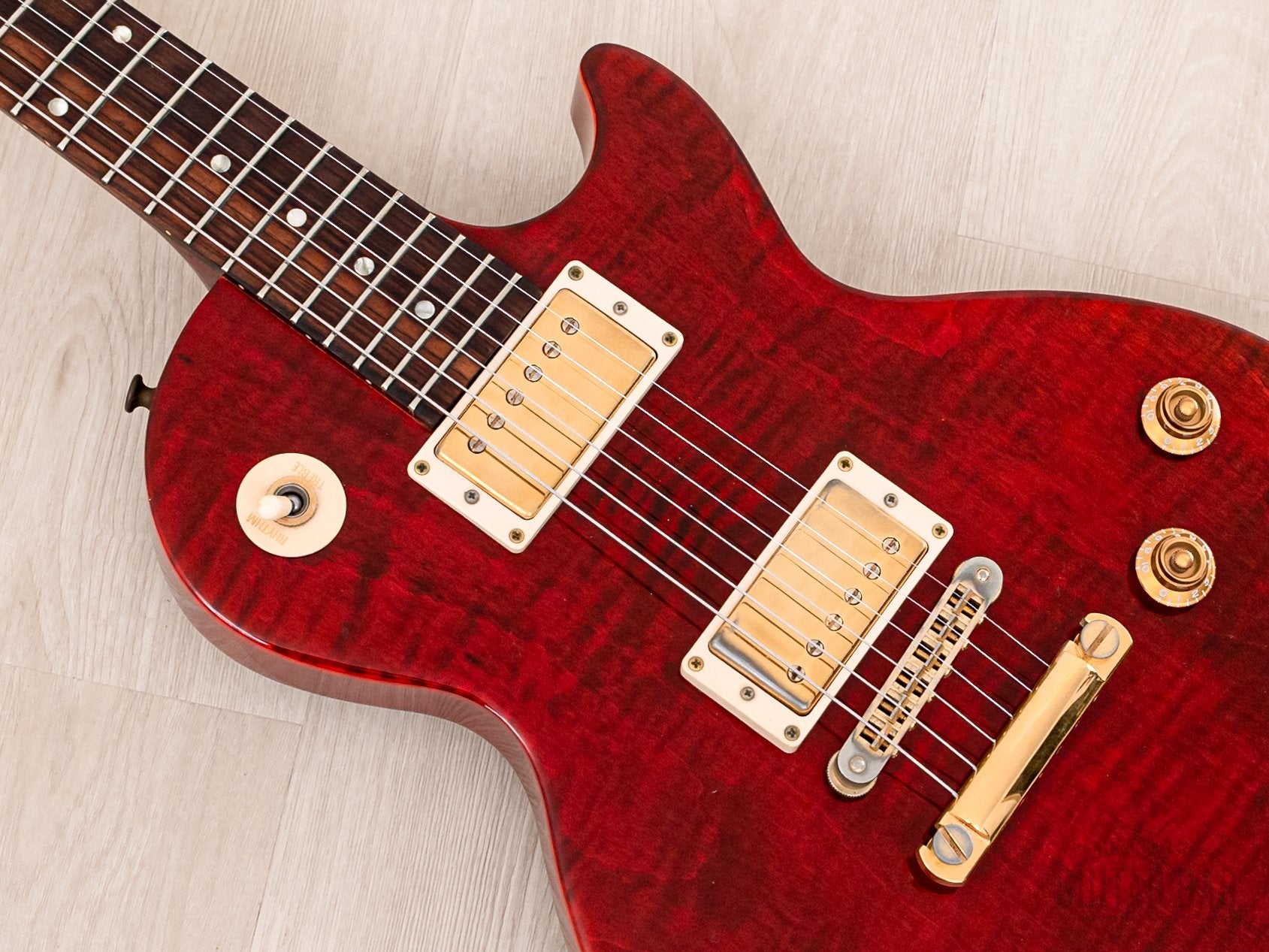 2001 Gibson Les Paul Junior Special Plus Flame Top Transparent Red w/ Gold Hardware, Case & Hangtag