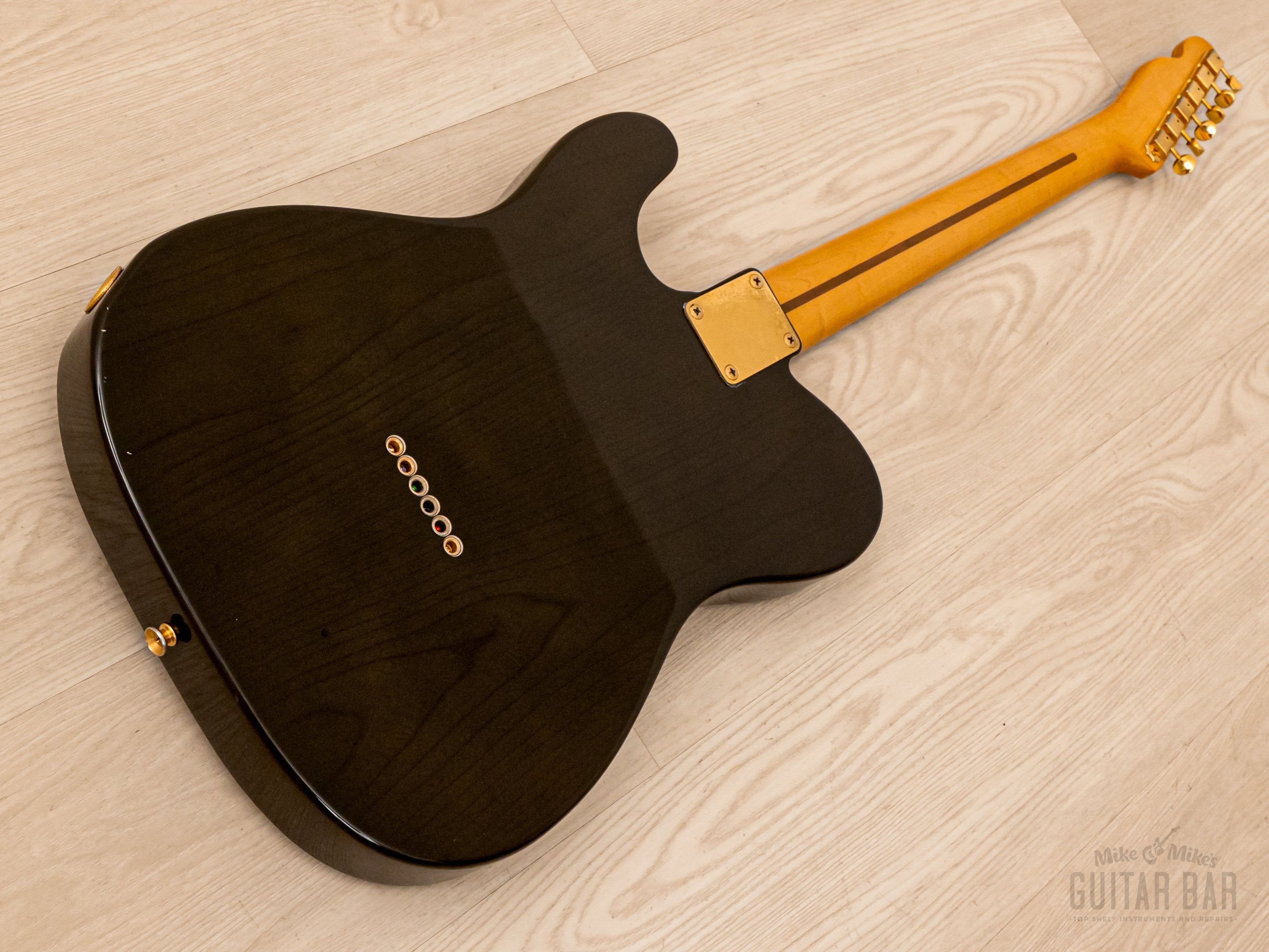 1990 Fender Order Made Telecaster Trans Black Ash w/ Gold Hardware & USA Pickups, Japan MIJ Fujigen