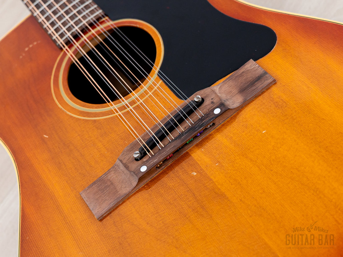 1965 Gibson B-45-12 rectangular rosewood bridge with adjustable saddle