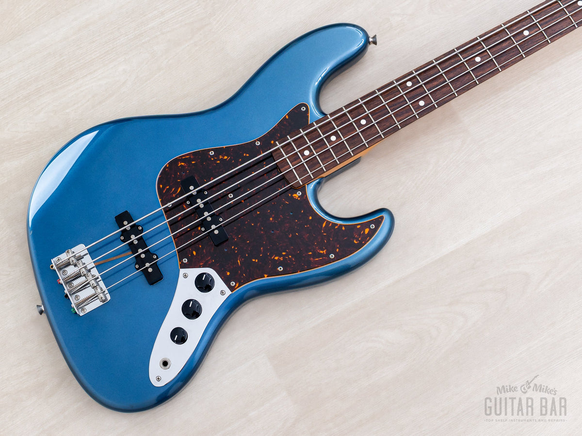 2005 Fender '62 Jazz Bass JB62 Lake Placid Blue, angled front view