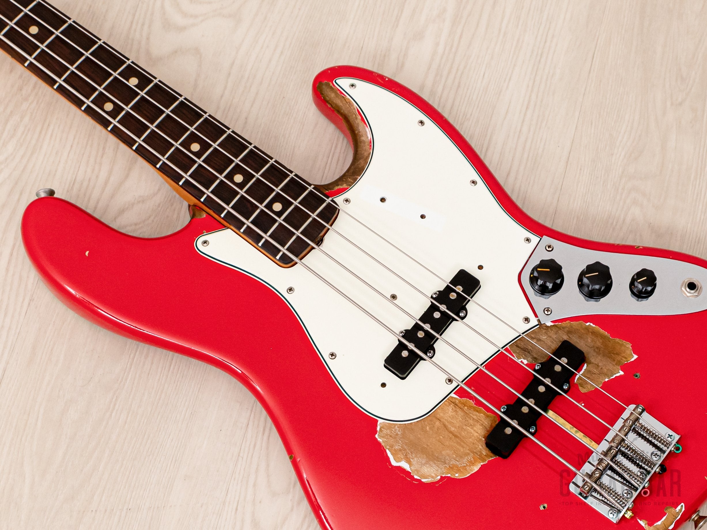1965 Fender Jazz Bass Fiesta Red Relic w/ Brazilian Board, Case