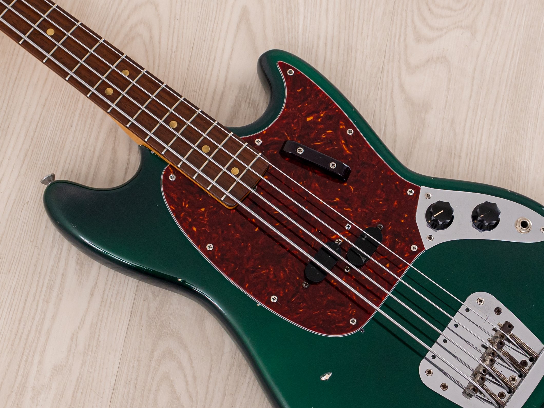 1968 Fender Mustang Bass Vintage Short Scale Sherwood Green w/ Case